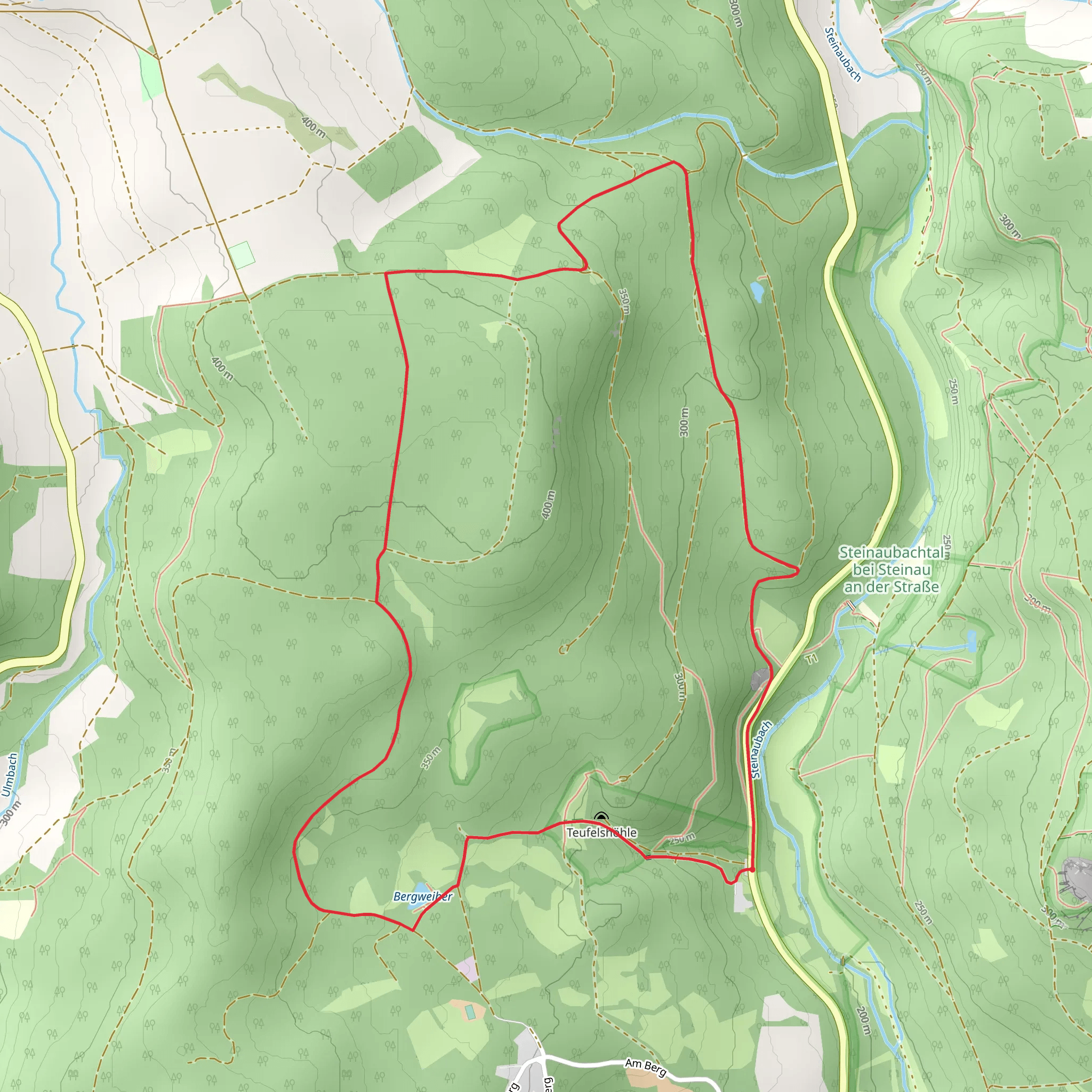 Bergweiher via Steinau and Ulmbach Rundwanderweg mobile static map