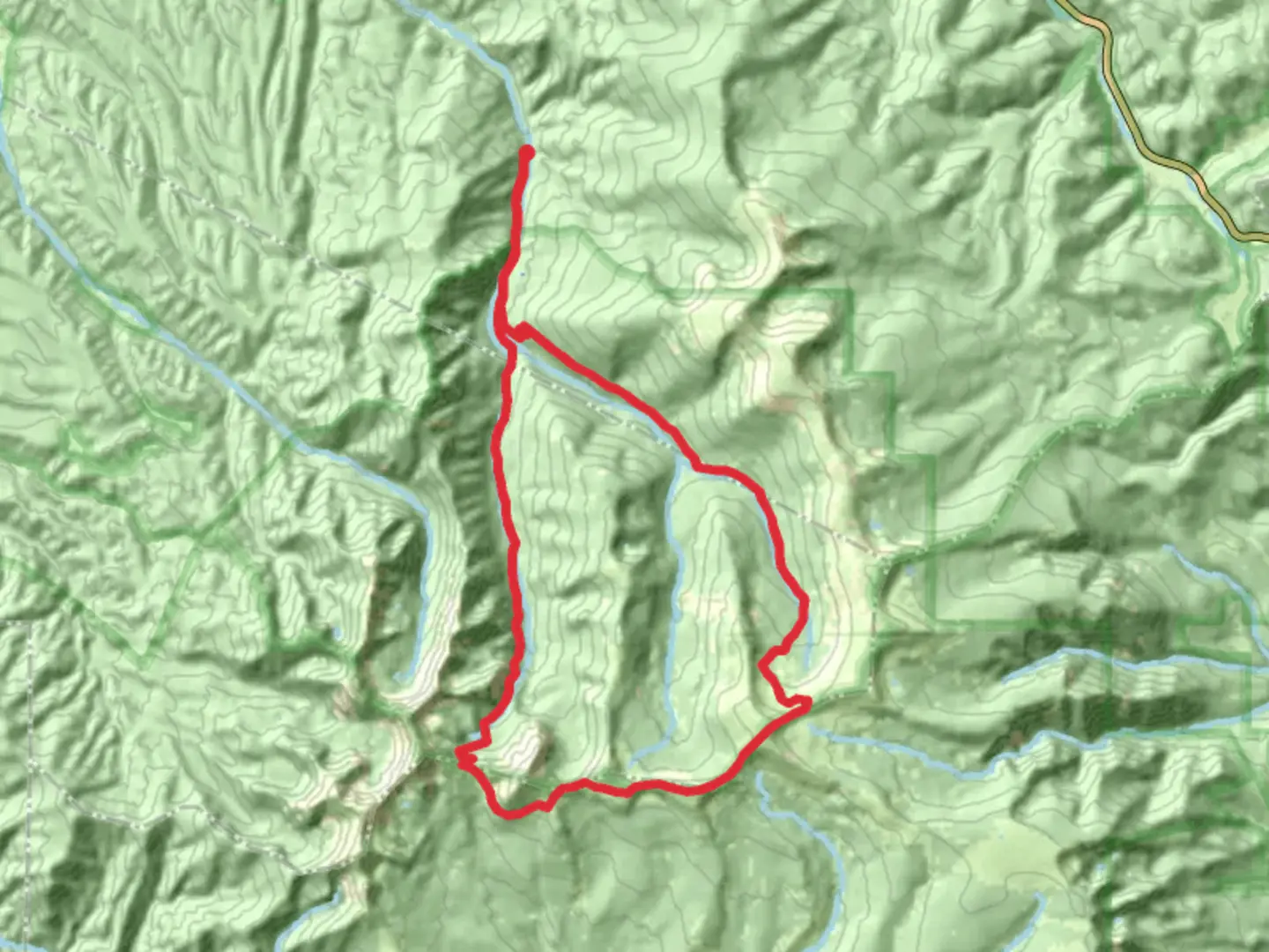 An image depicting the trail Middle Fork, Skyline and West Fork Loop Trail and its surrounding area.