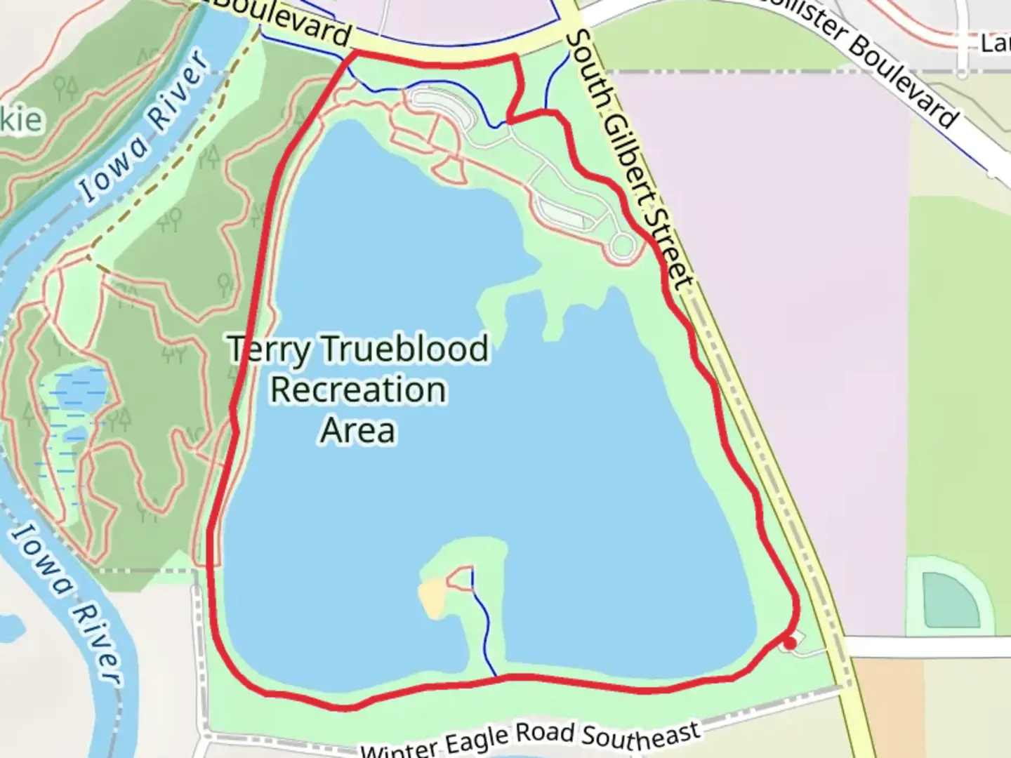 An image depicting the trail Sand Lake Loop and its surrounding area.