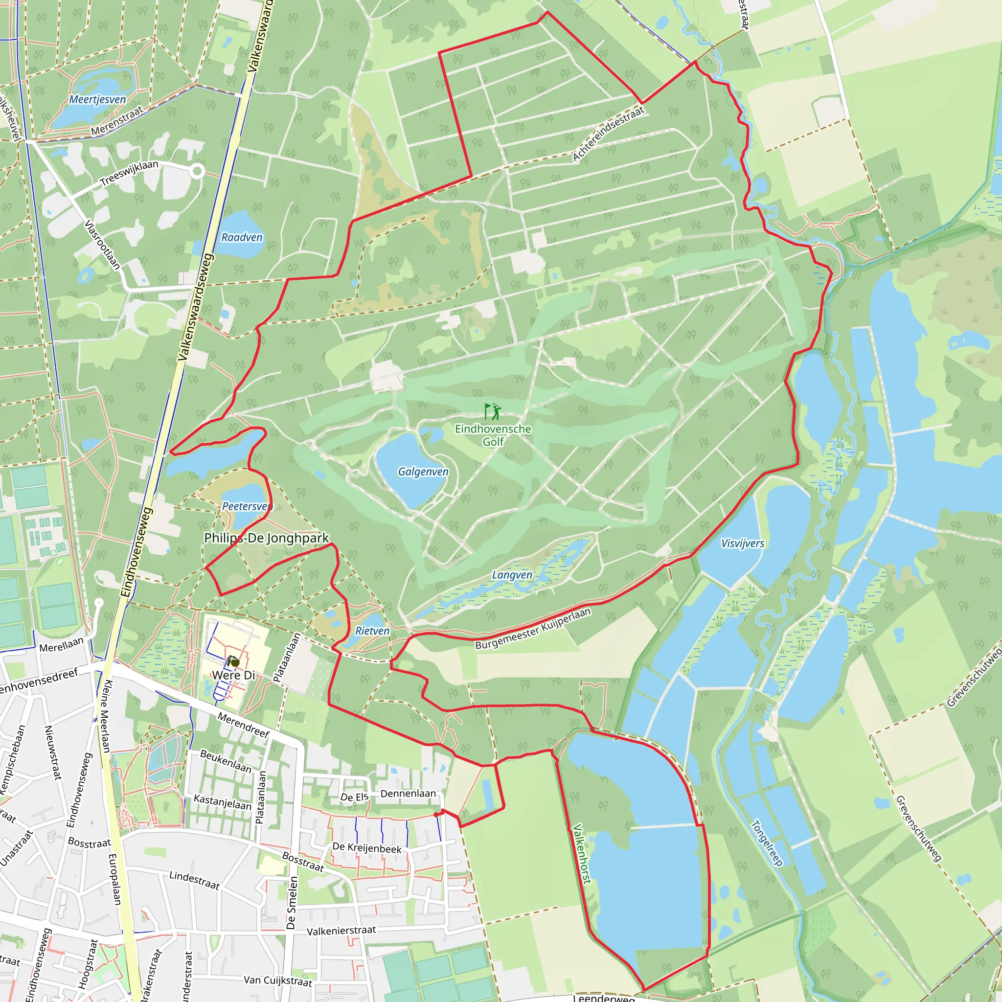 Valkenswaard and Peetersven Loop mobile static map
