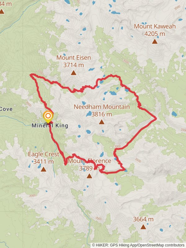 Mineral King And Little Five Lakes Loop mobile static map