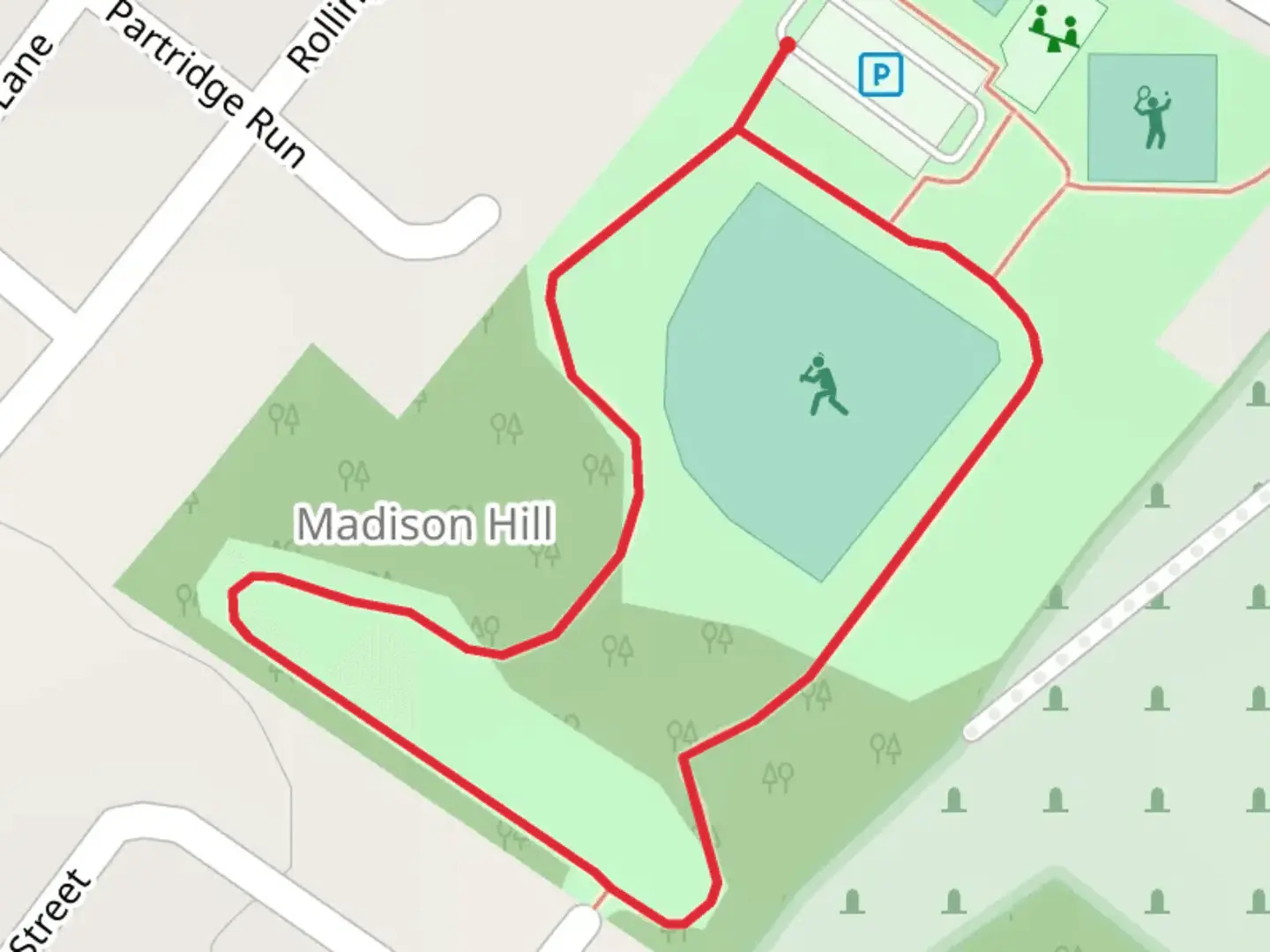 An image depicting the trail Madison Hill Road Loop and its surrounding area.
