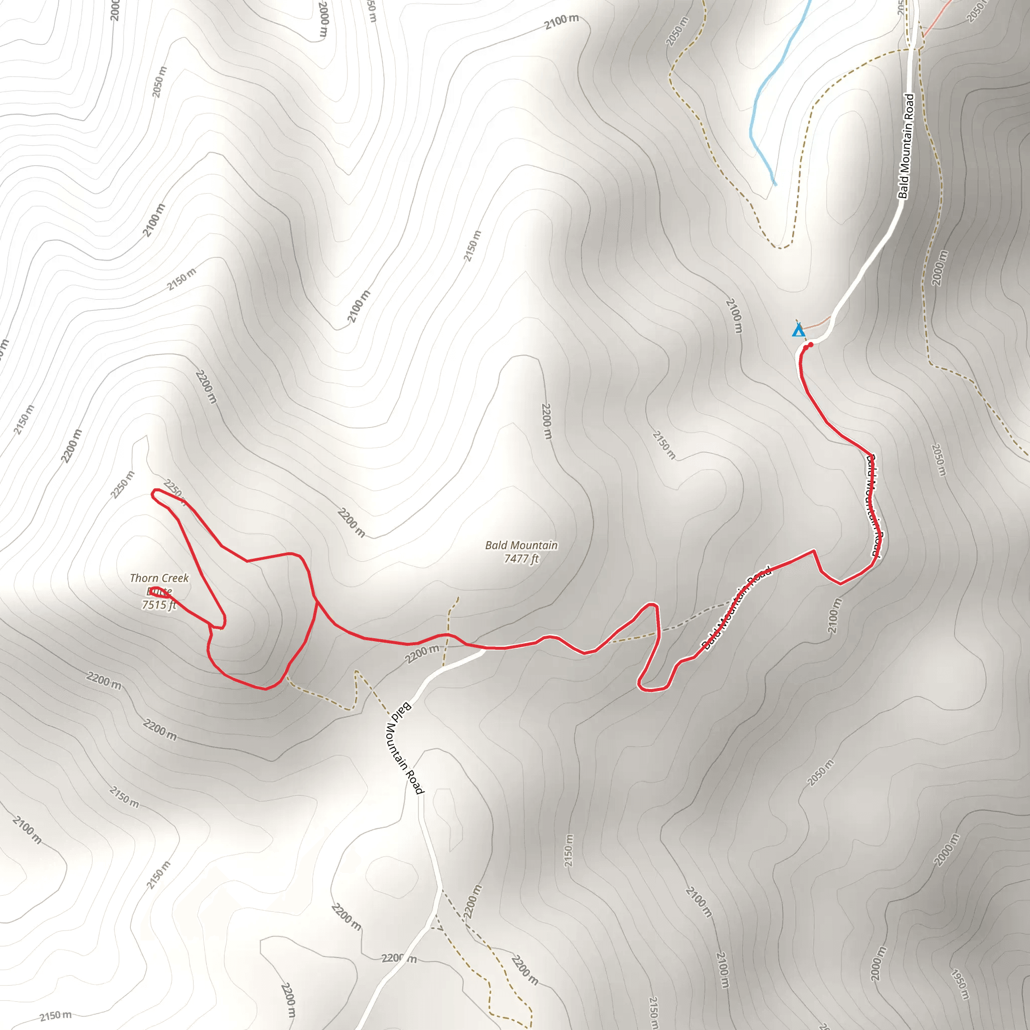 Bald Mountain from Bald Mountain Campground mobile static map