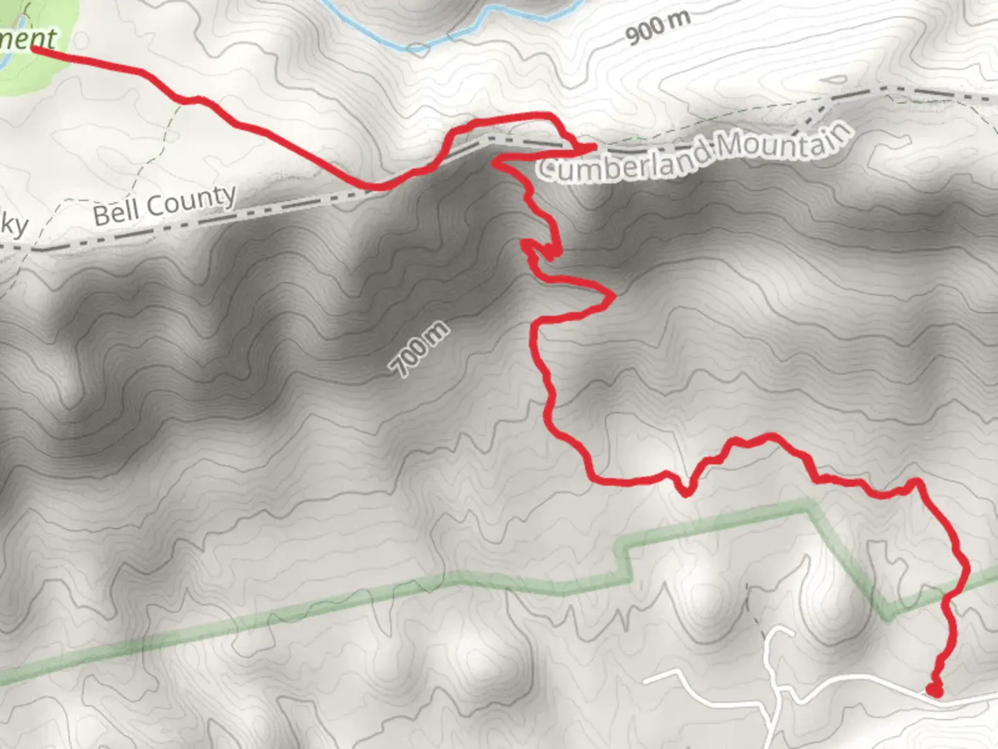 An image depicting the trail Hensley Cemetery via Hensley Settlement Trail and its surrounding area.