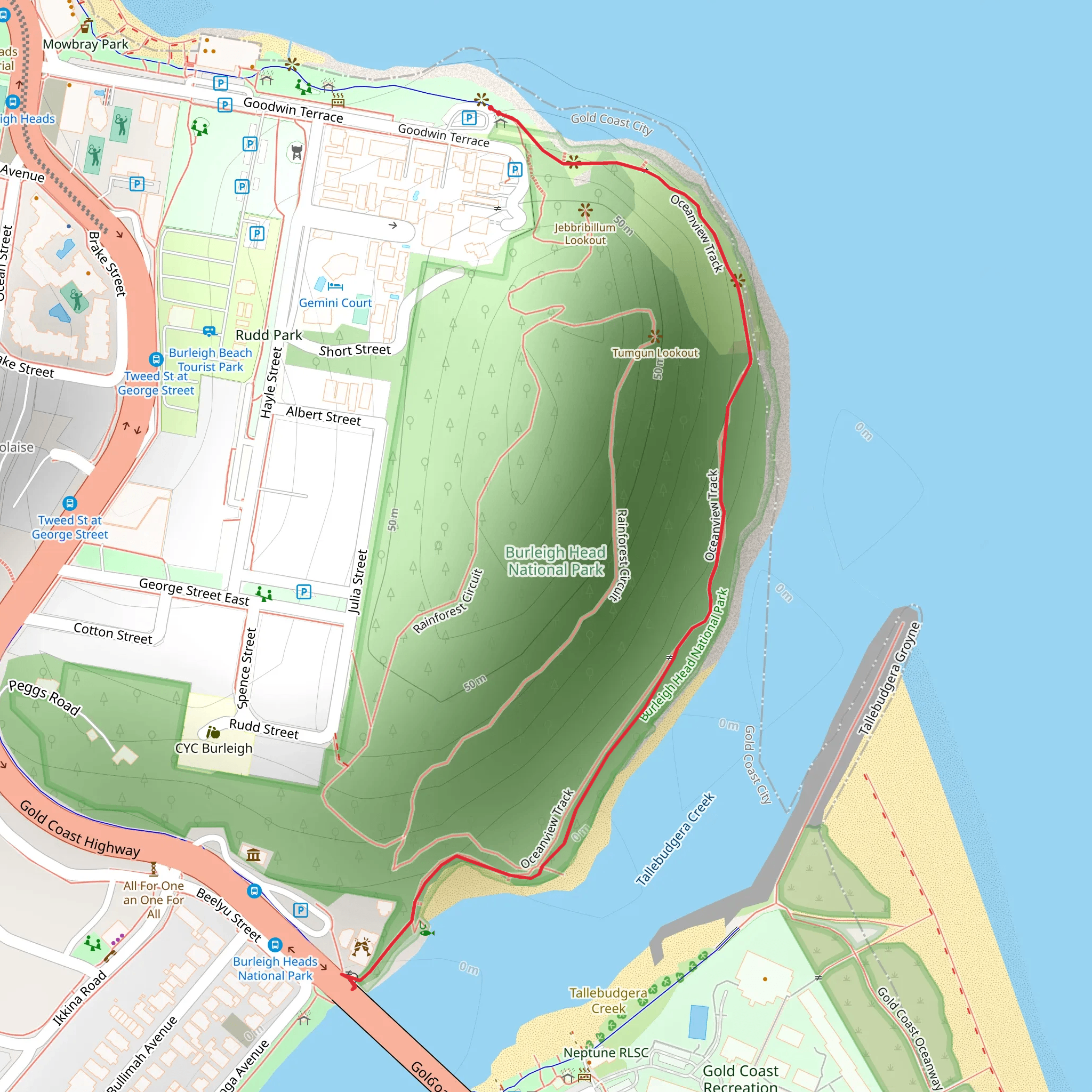 Oceanview Track mobile static map