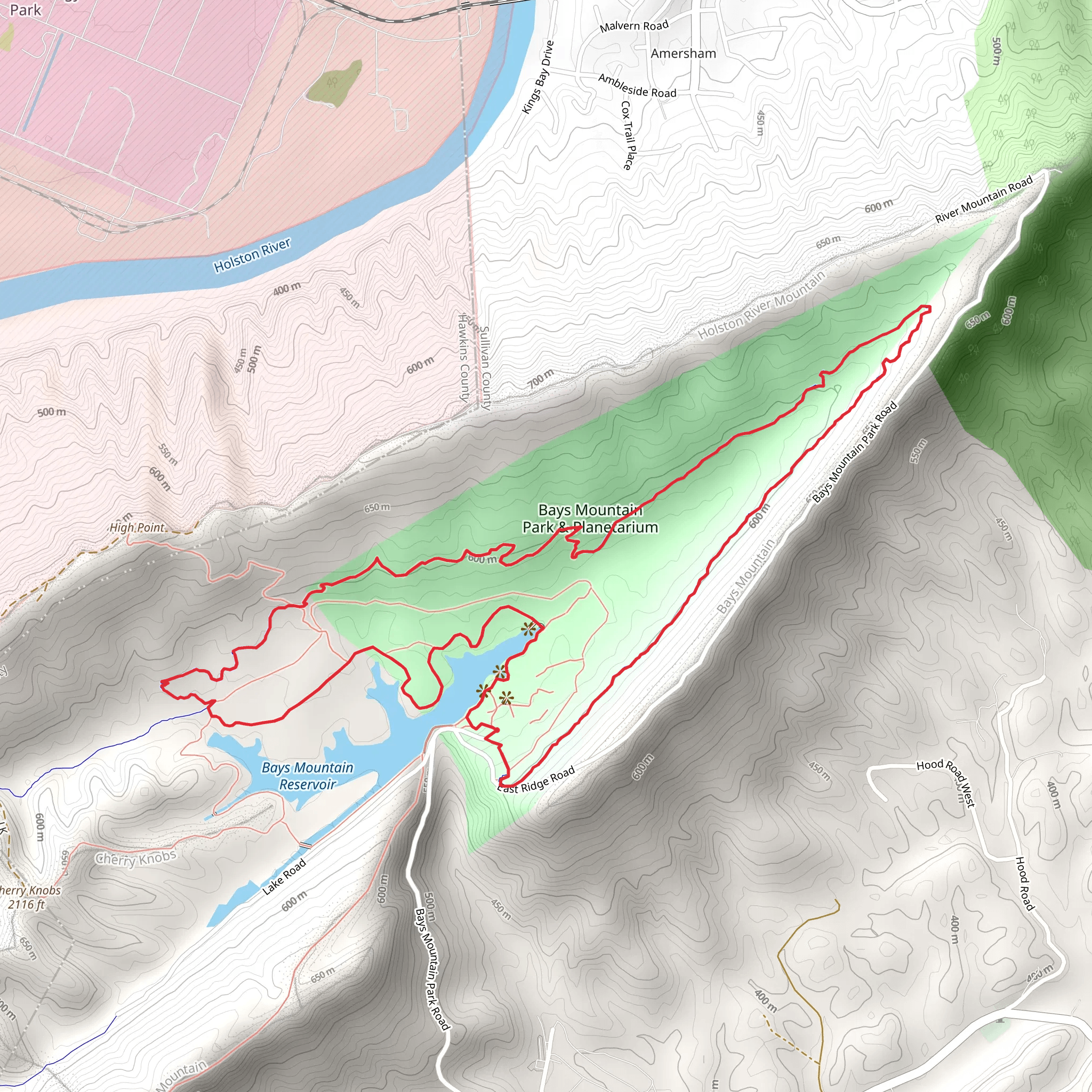Bays Mountain Reservoir - Lakeside Loop Trail mobile static map