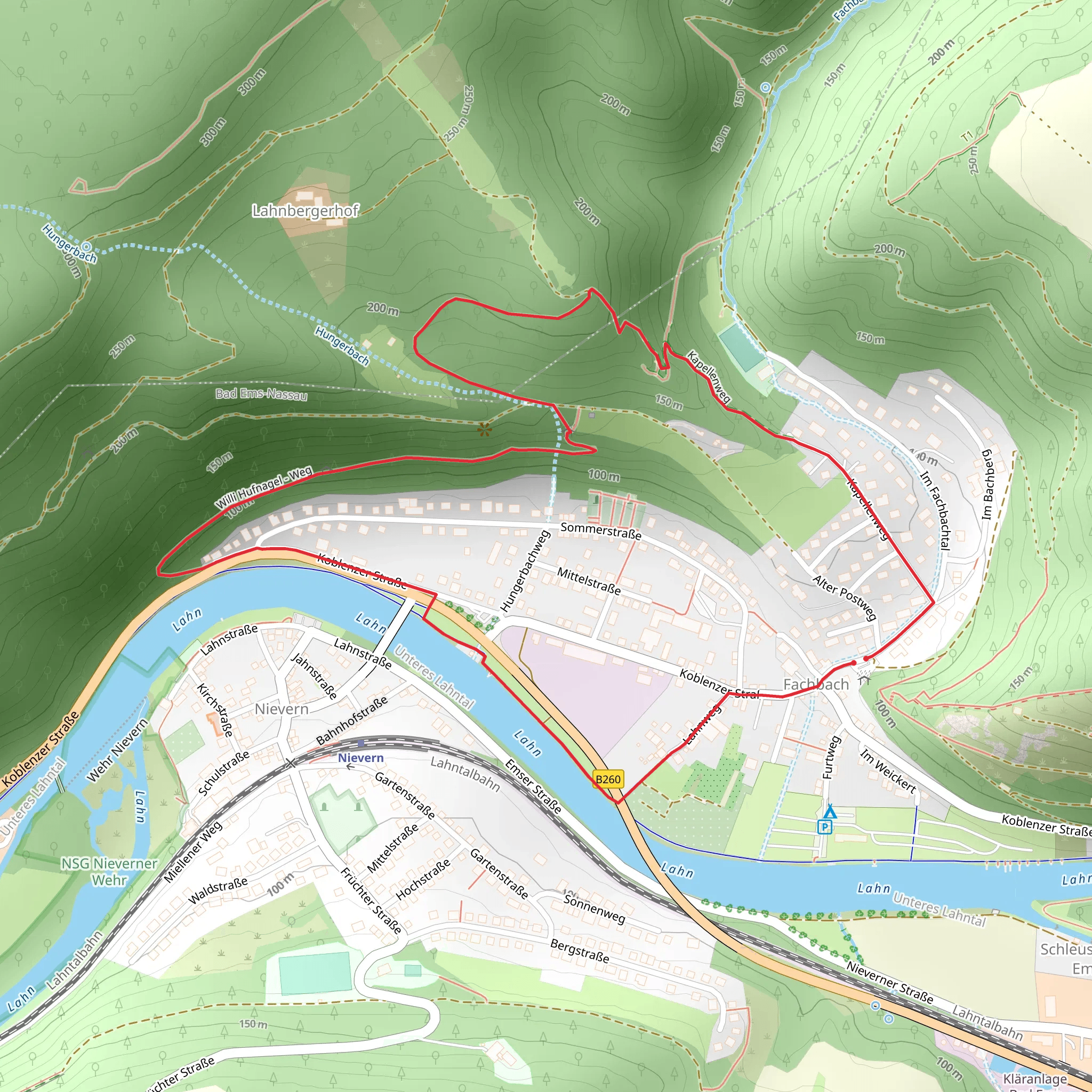 Fachbach and Lahnbergerhof Loop mobile static map