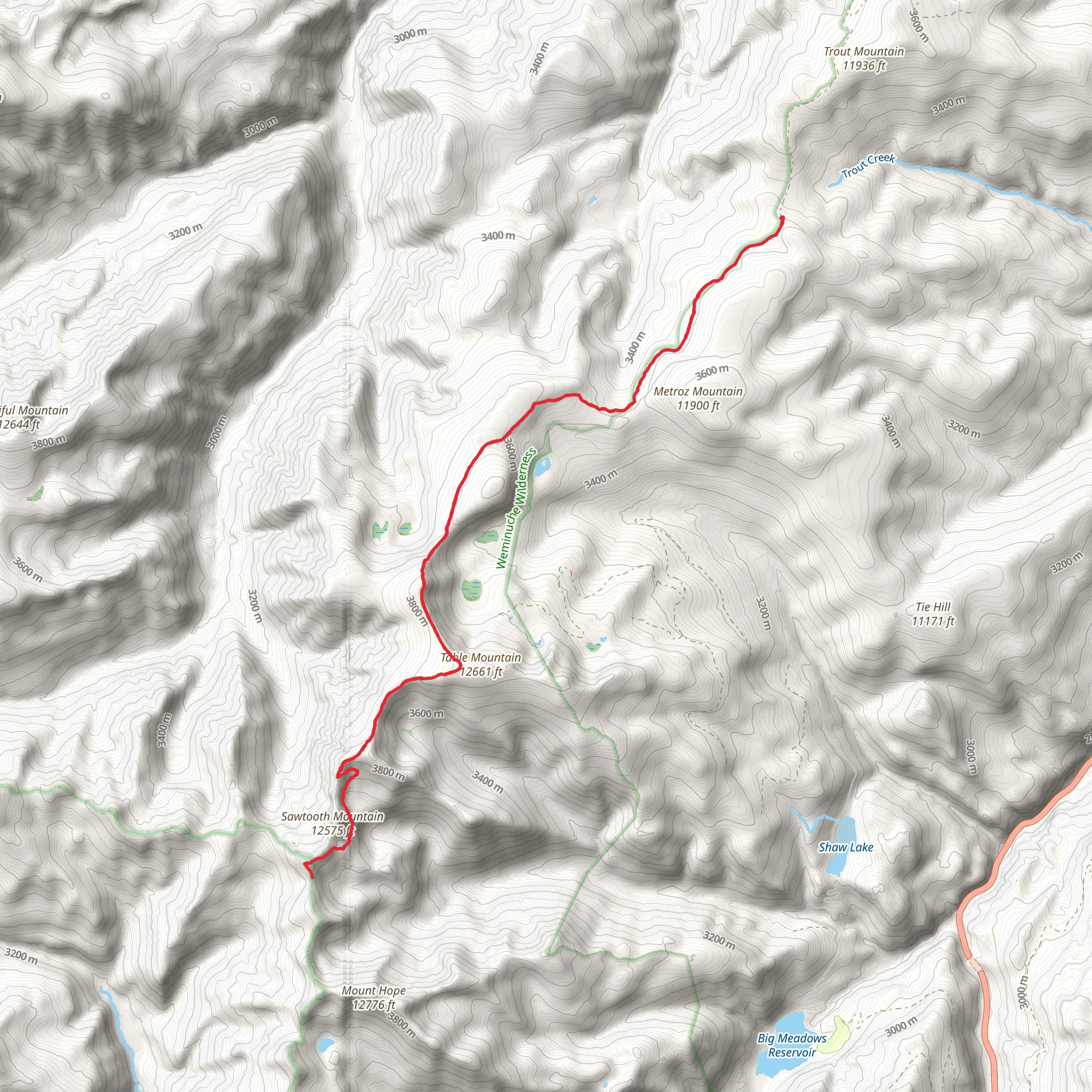 Highline Trail mobile static map