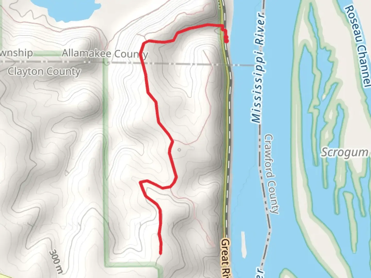 An image depicting the trail Effigy Munds national Monument from Mississippi River and its surrounding area.