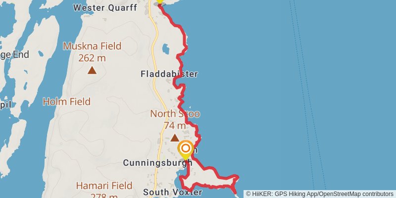 Coastal Walk of Shetland - Unst stage 8 Map