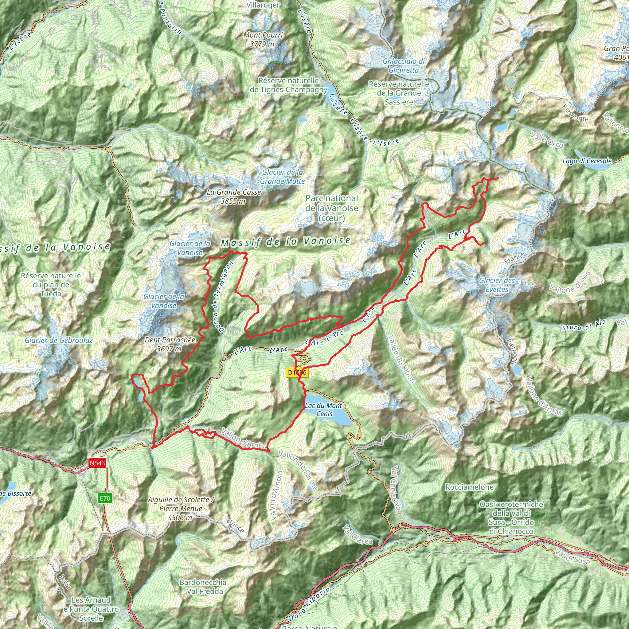 Tour de Haute Maurienne Vanoise mobile static map
