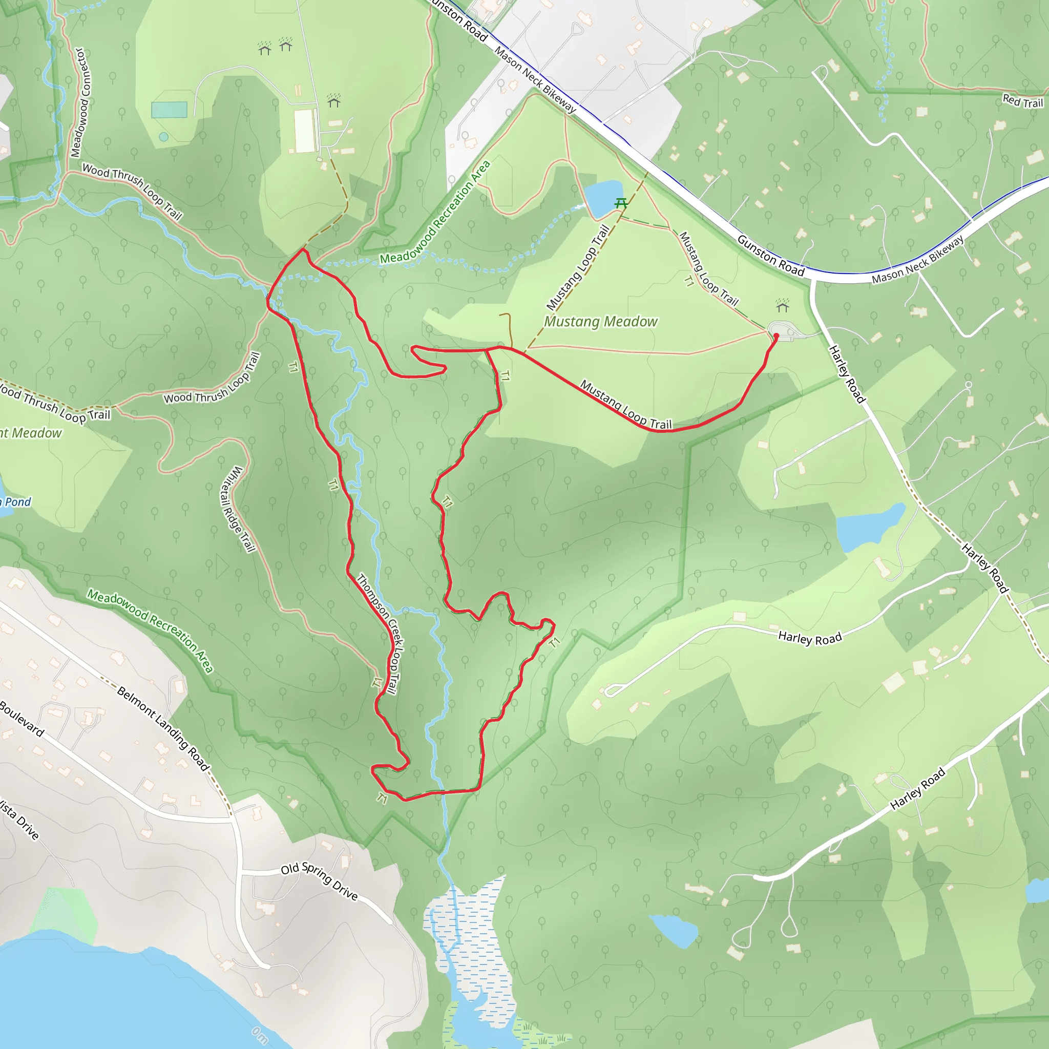 Thompson Creek and Mustang Loop Trail mobile static map