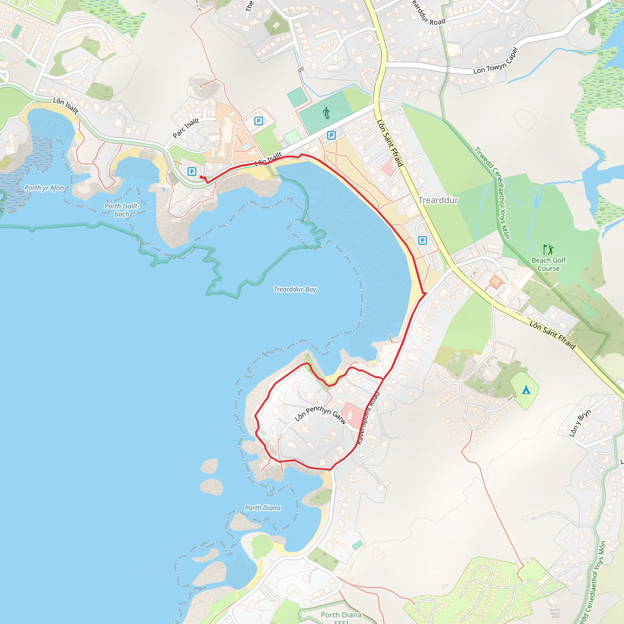 Trearddur Bay Walk mobile static map