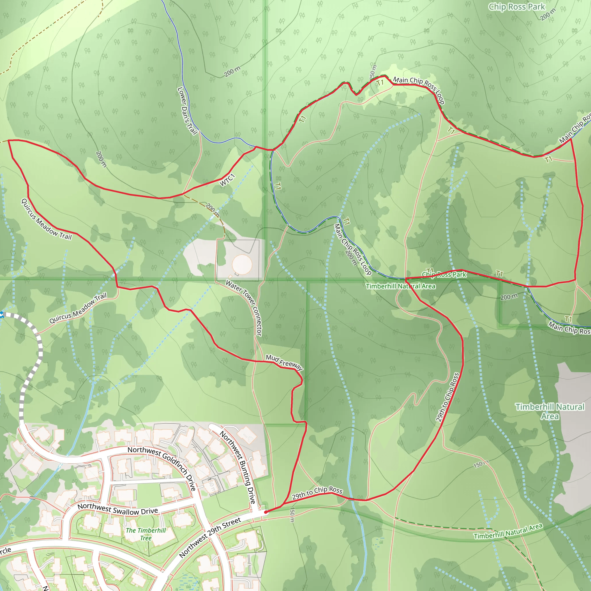 Quircus Meadow and Main Chip Ross Loop Trail mobile static map