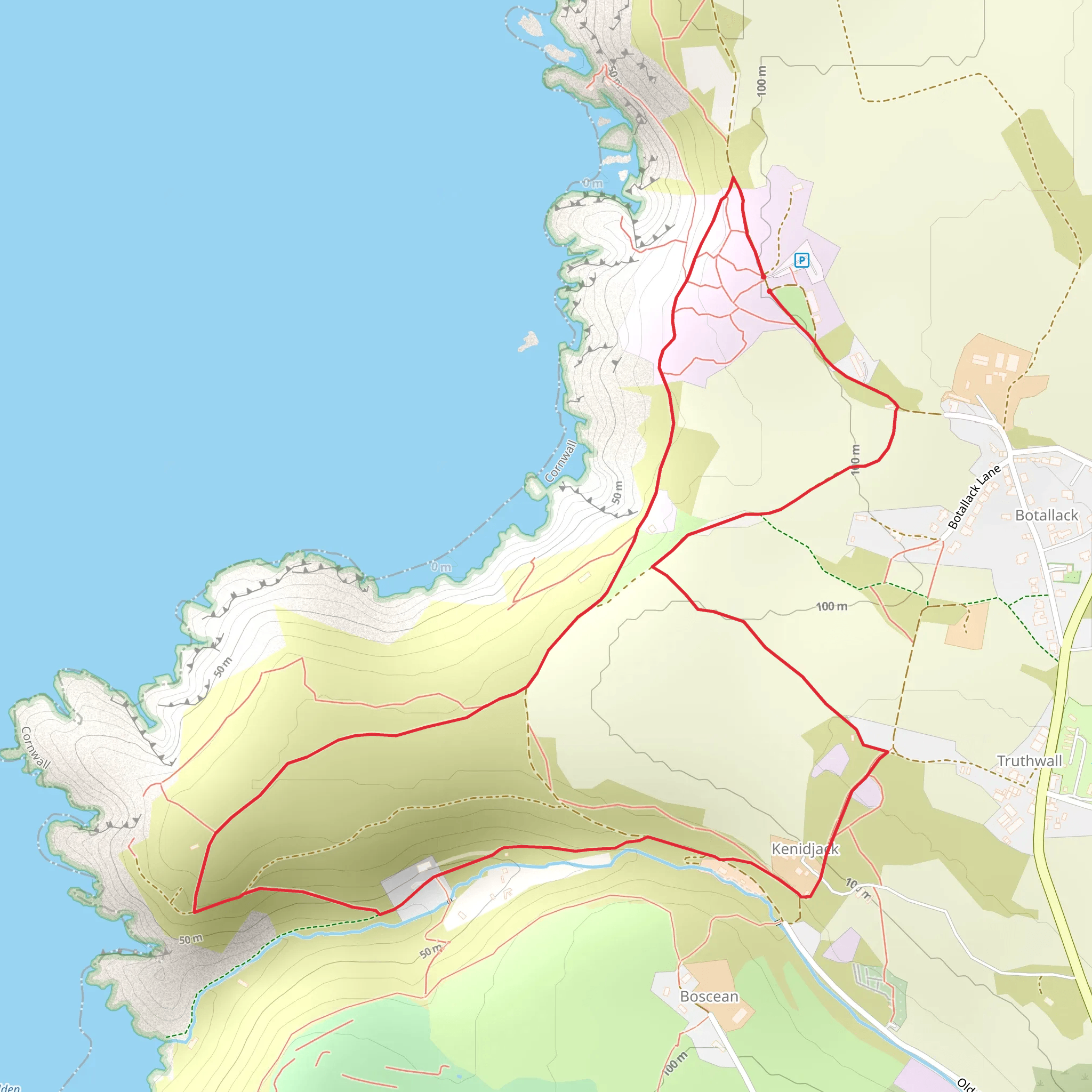 St Just Coastal Walk mobile static map