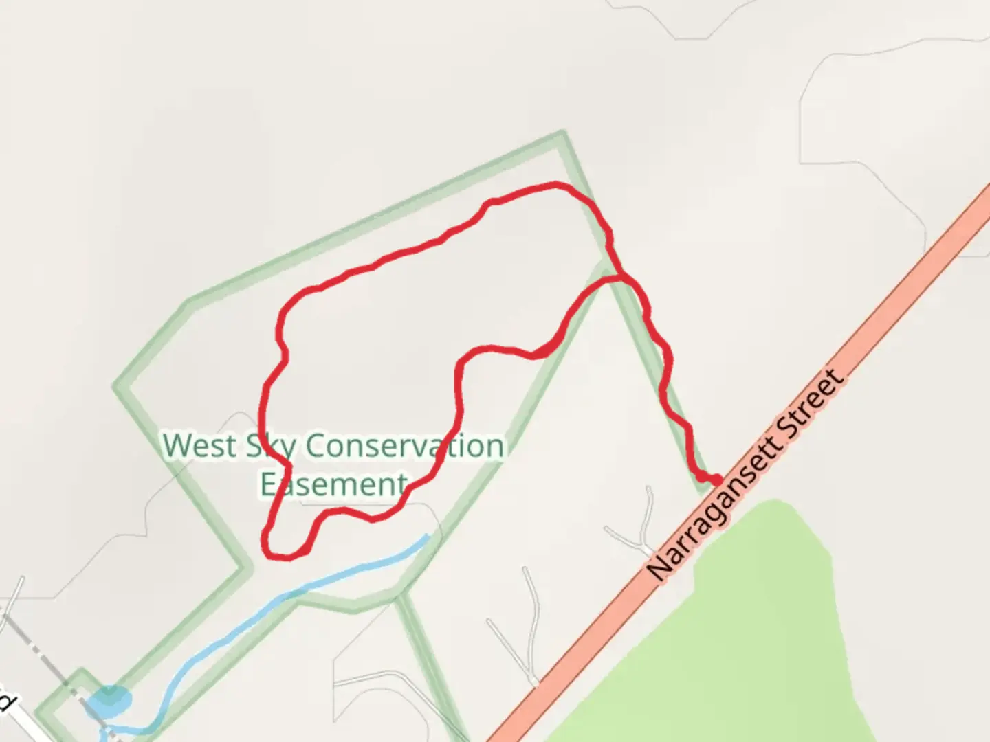 An image depicting the trail Narragansett Street Loop and its surrounding area.