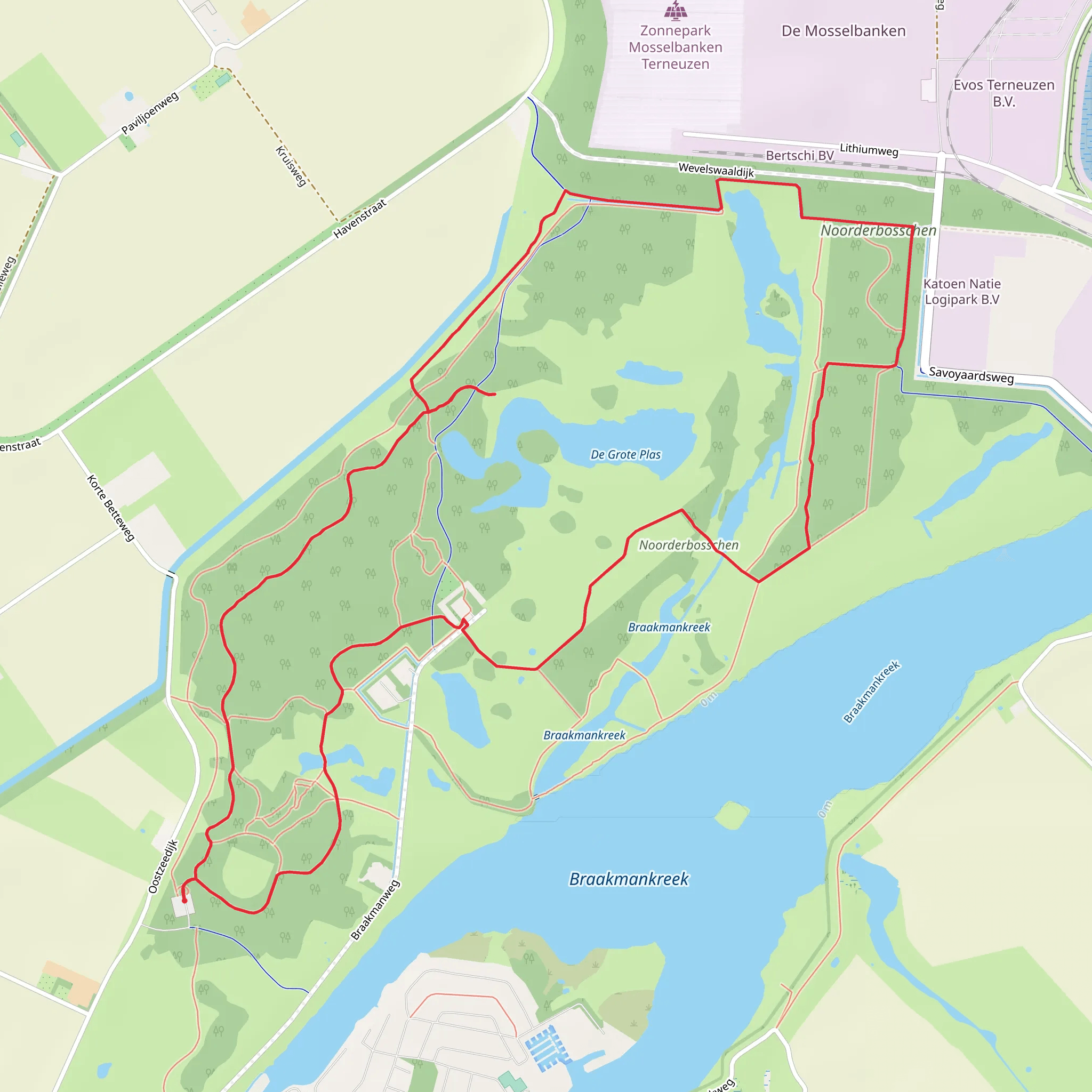 Braakmanpolder Loop mobile static map