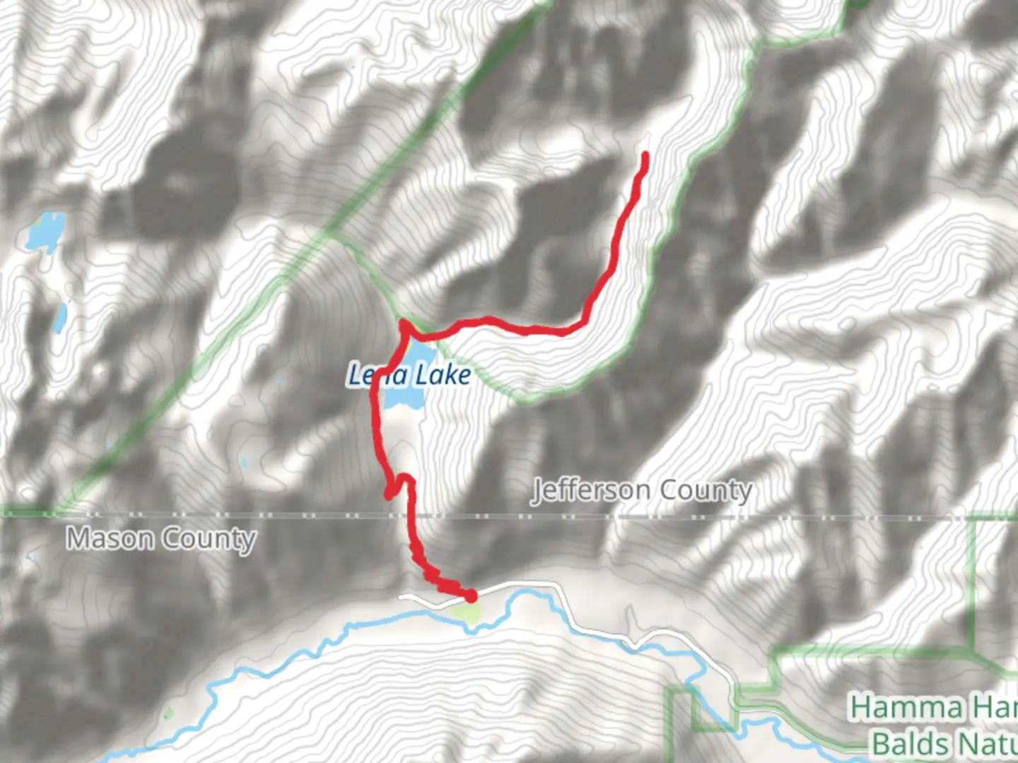 An image depicting the trail Brothers Base Camp via Lena Lake Trail and its surrounding area.