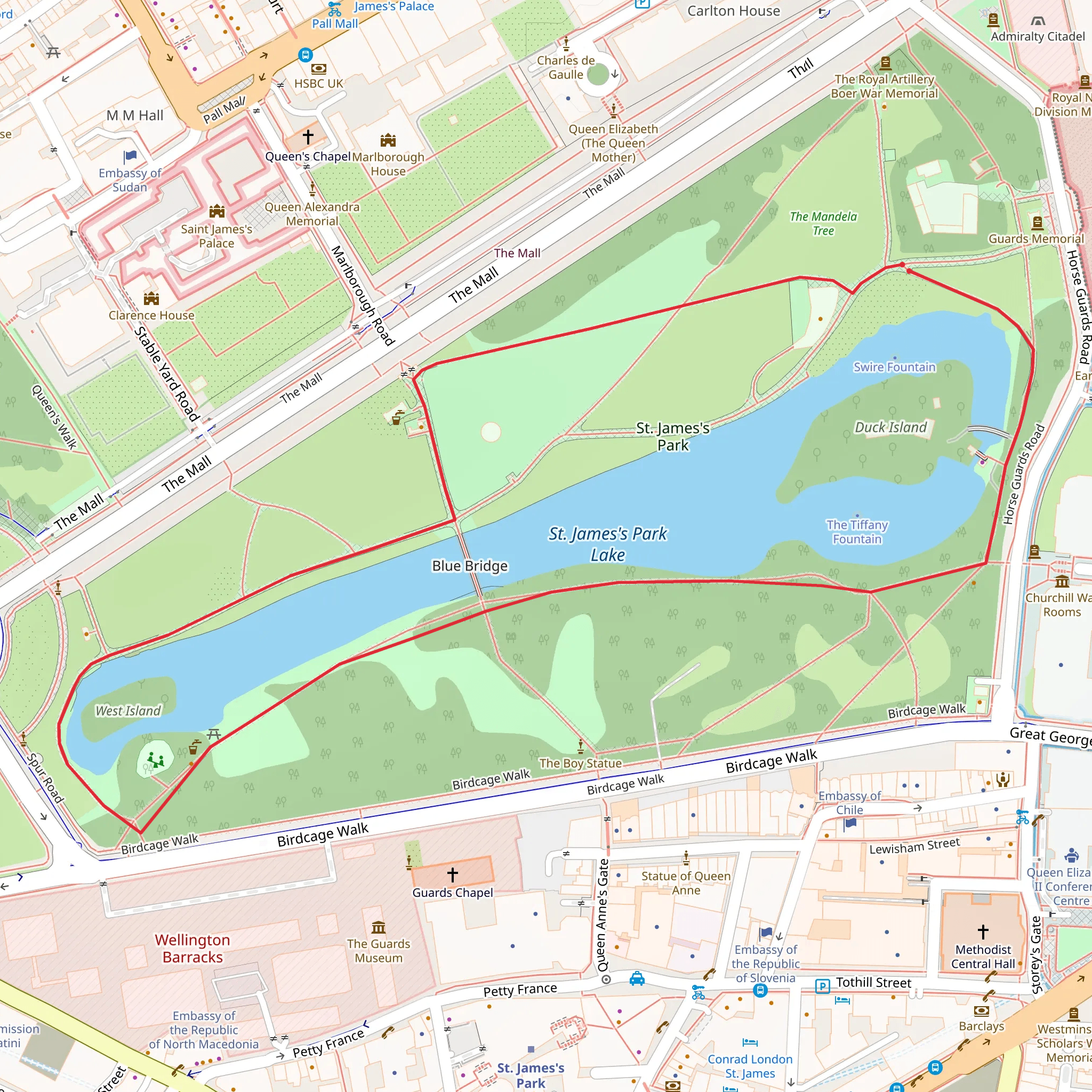 St James's Park mobile static map