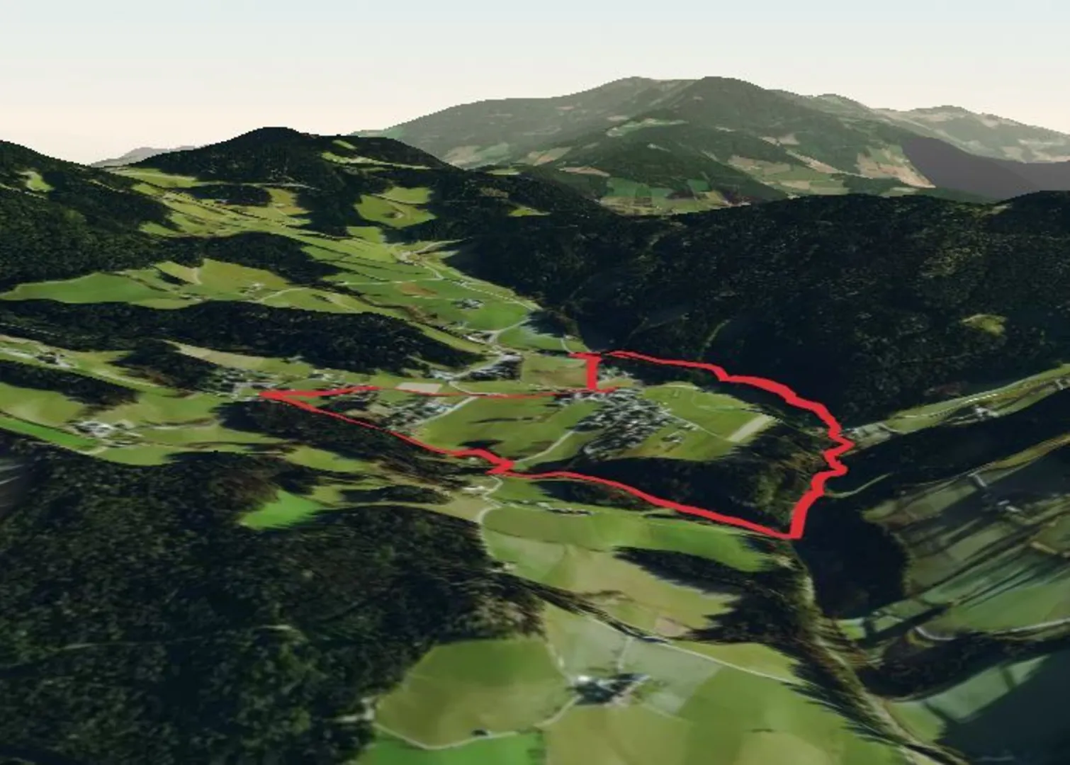 An image depicting the trail Miesenbach Waterway Loop and its surrounding area.