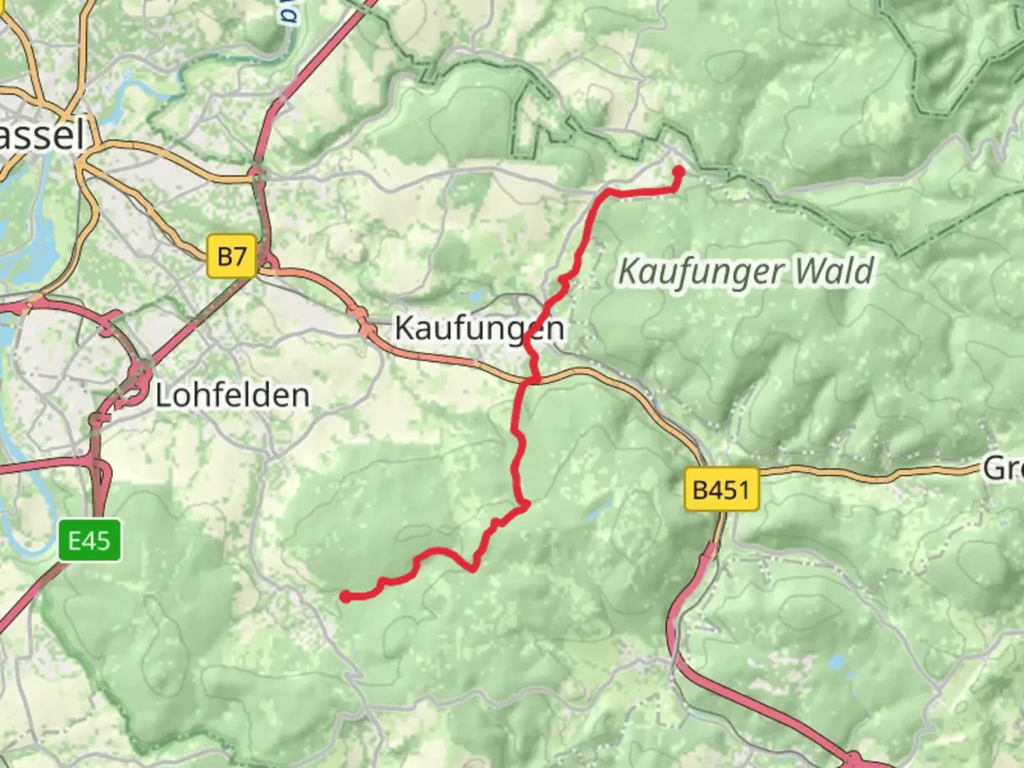 An image depicting the trail Nieste to Wellerode via Grimmsteig and its surrounding area.