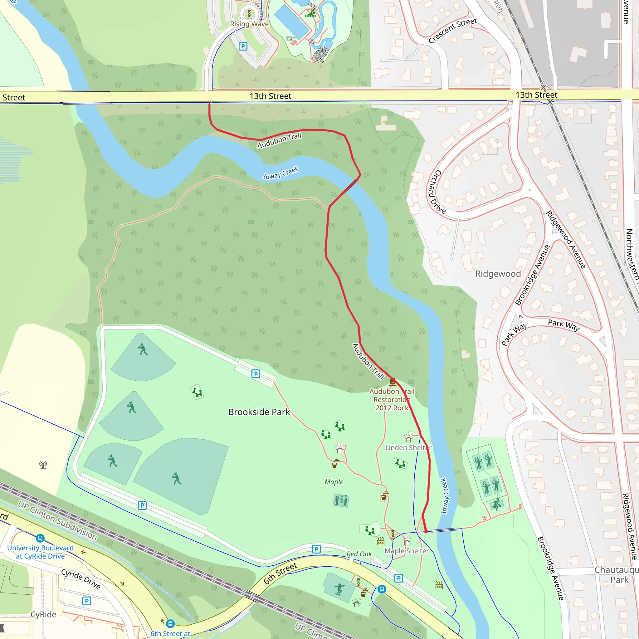 Audubon Trail mobile static map