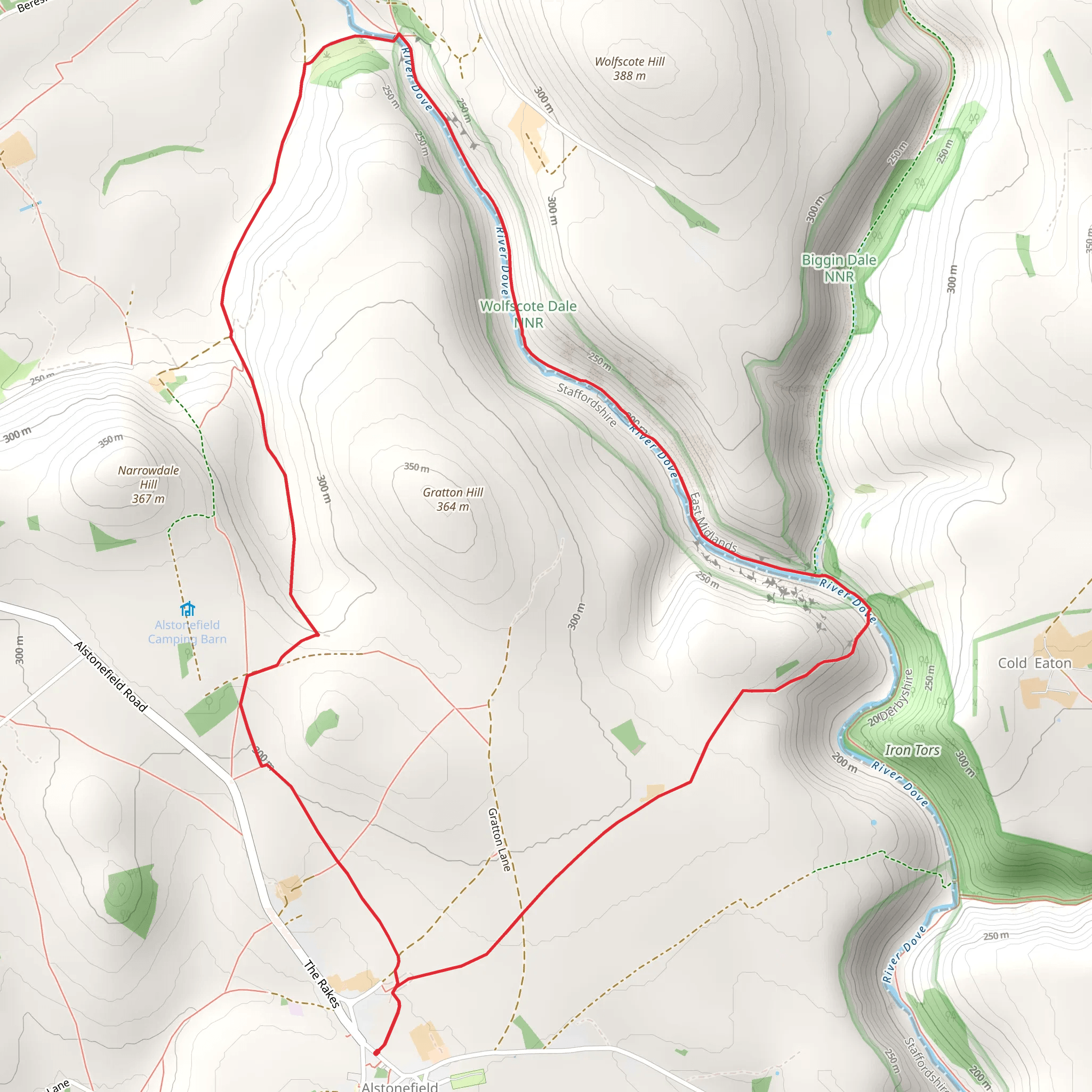 Alstonefield - Wolfscote Dale and Gipsy Bank mobile static map