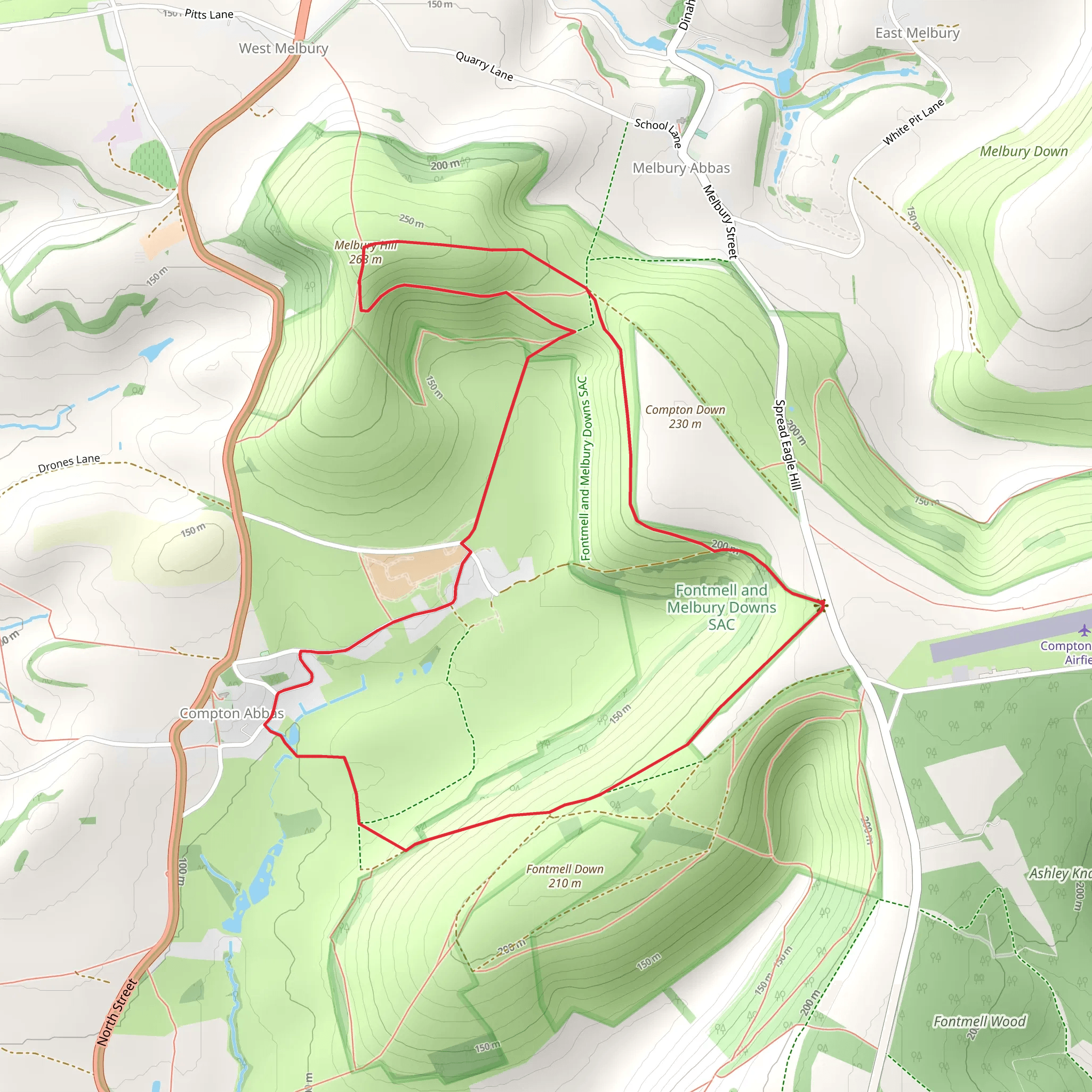 Fontmell and Melbury Downs SAC Loop mobile static map