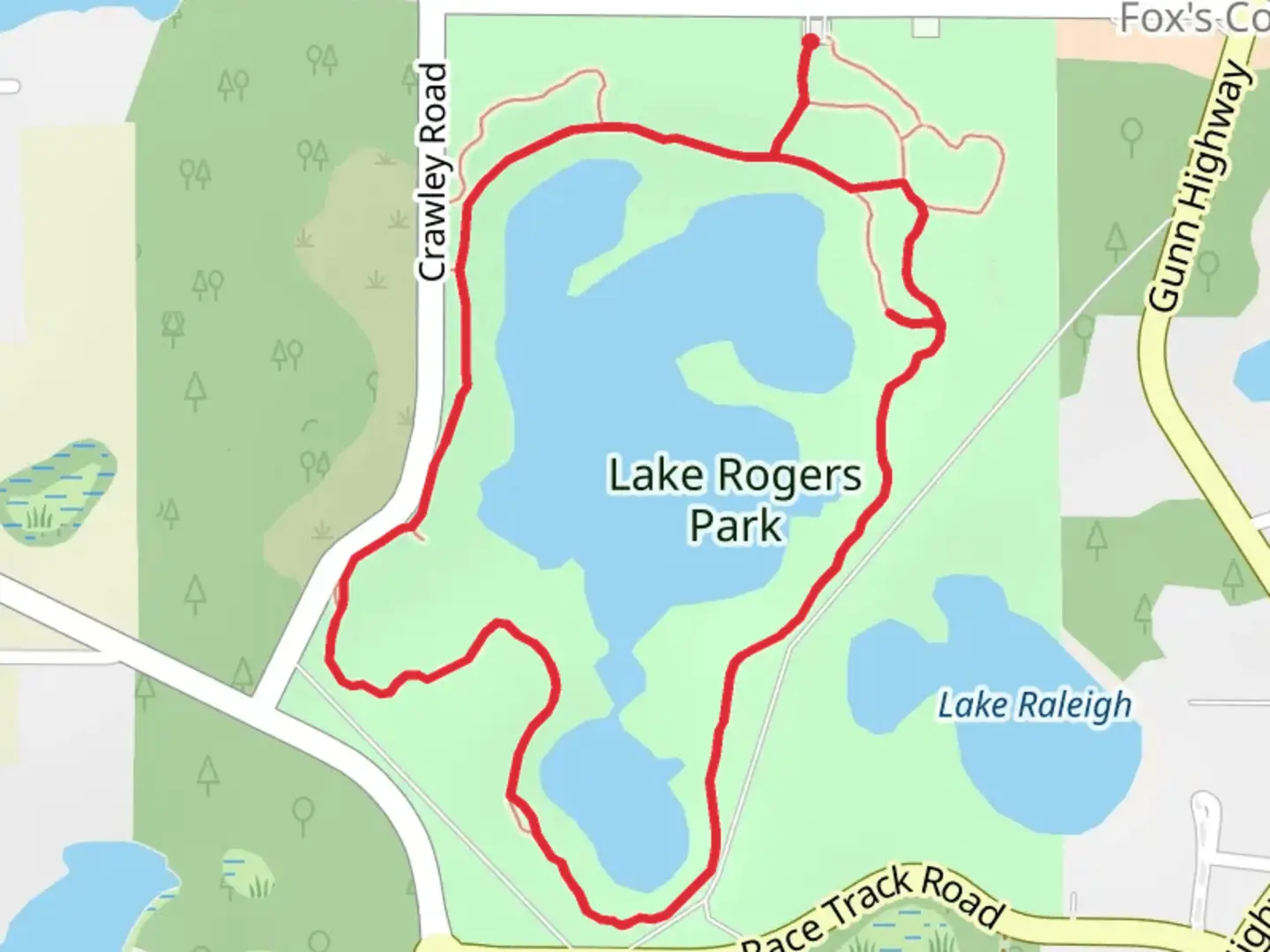 An image depicting the trail Lake Rogers Loop and its surrounding area.