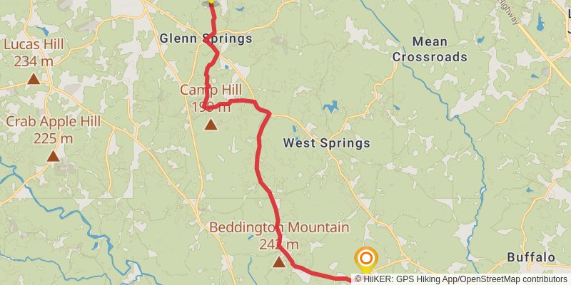 Palmetto Trail stage 18 Map