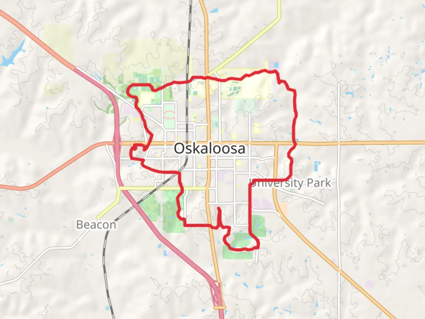 An image depicting the trail Mahaska Community Recreation Loop Trail and its surrounding area.