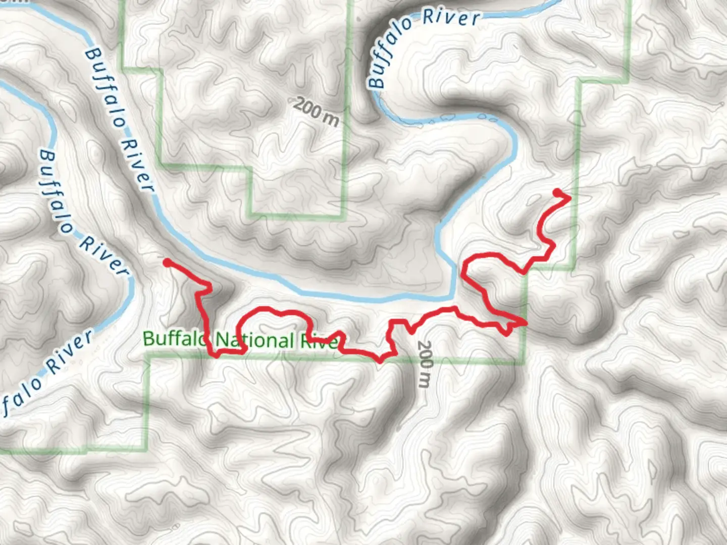 An image depicting the trail Buffalo River Trail - County Road 99 and its surrounding area.
