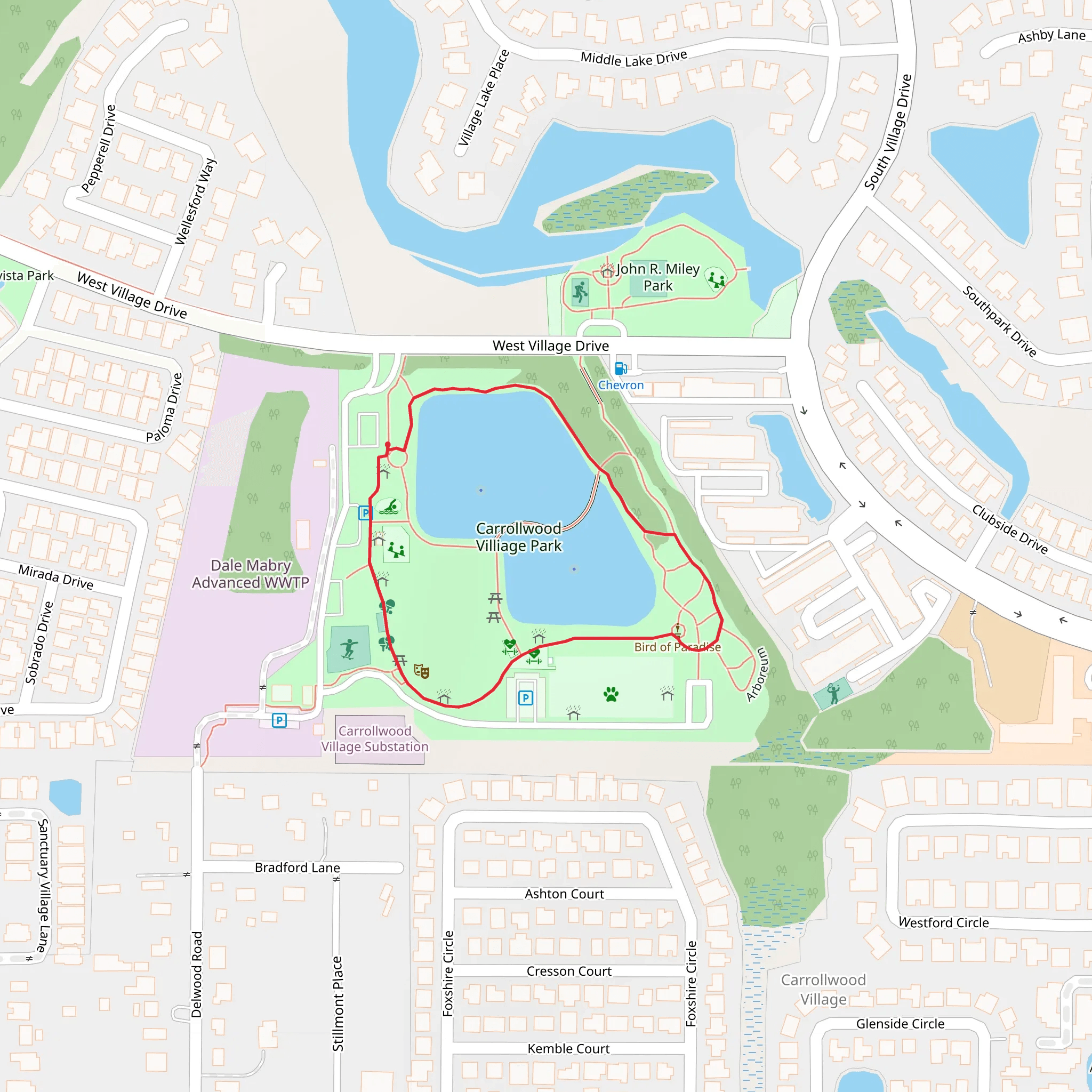 Carrollwood Villiage Park Loop mobile static map
