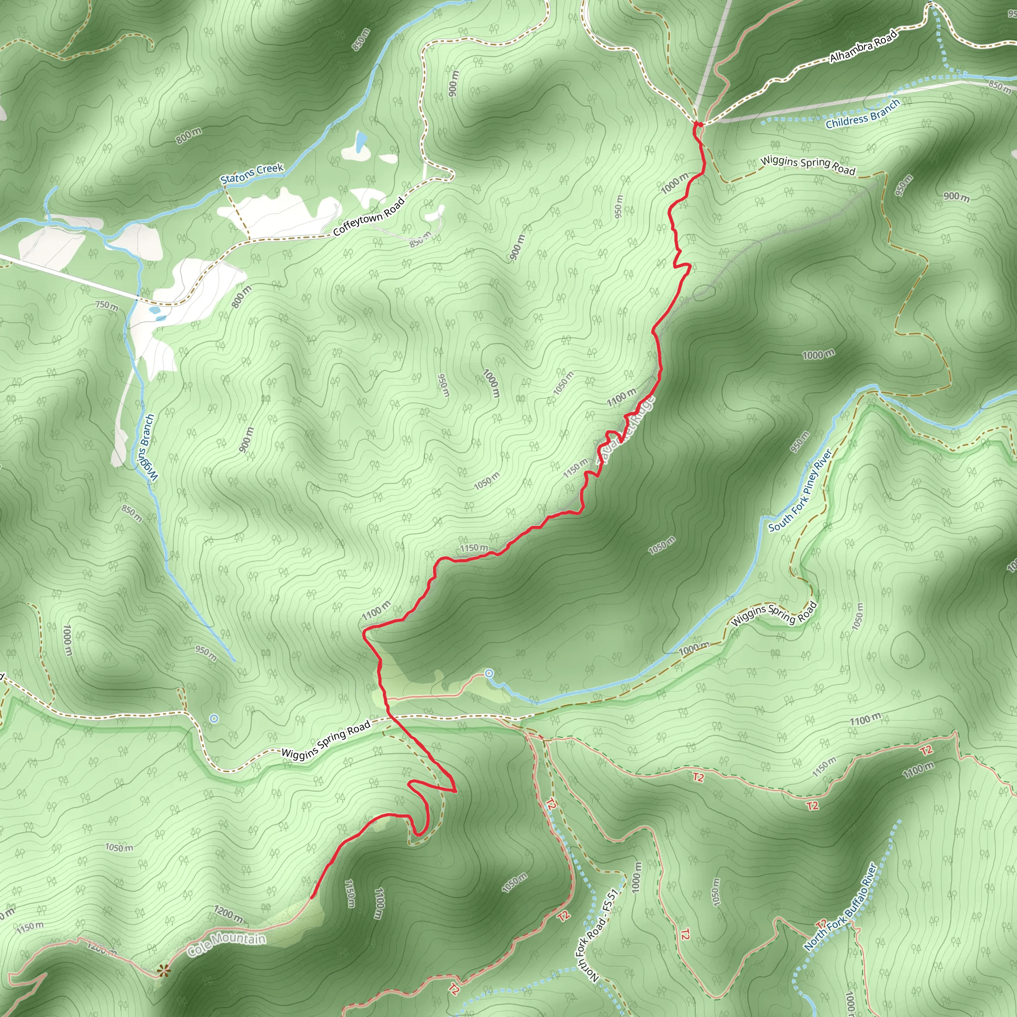 Salt Log Gap and Hog Camp Gap mobile static map