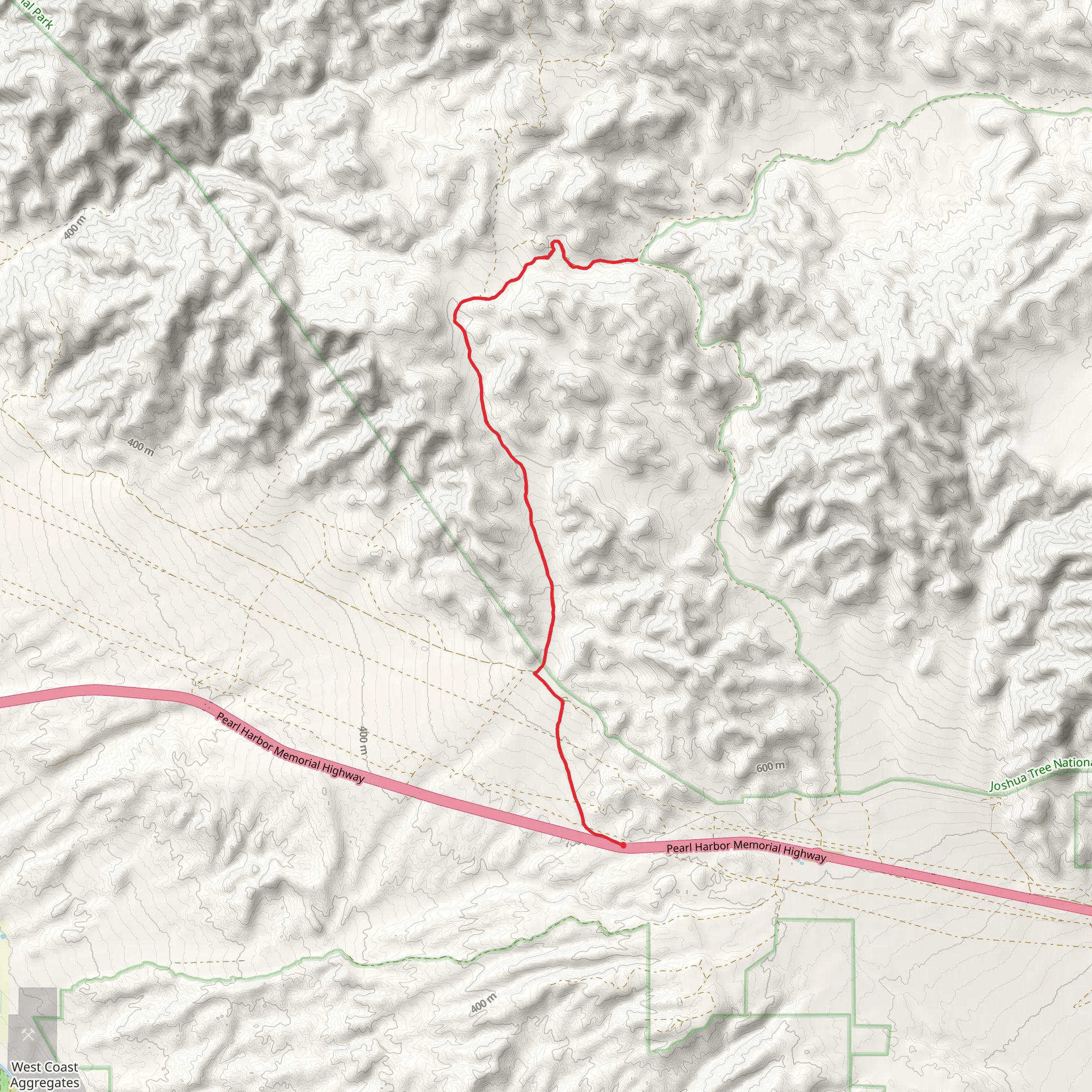 Thermal Canyon Road Trail mobile static map