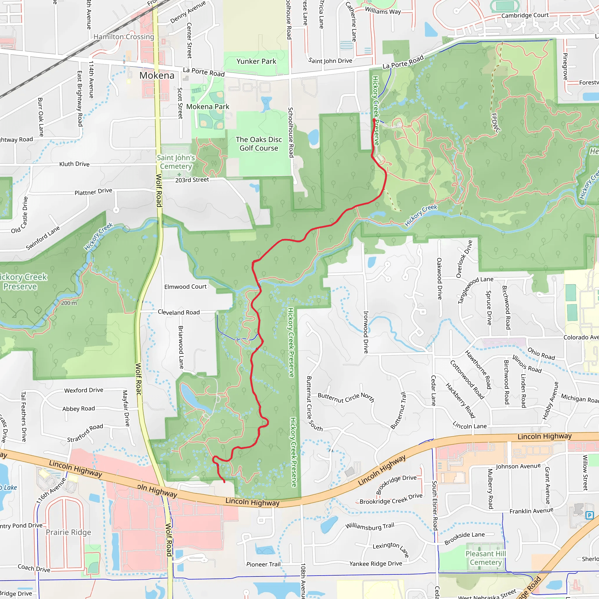 Hickory Creek Walk mobile static map