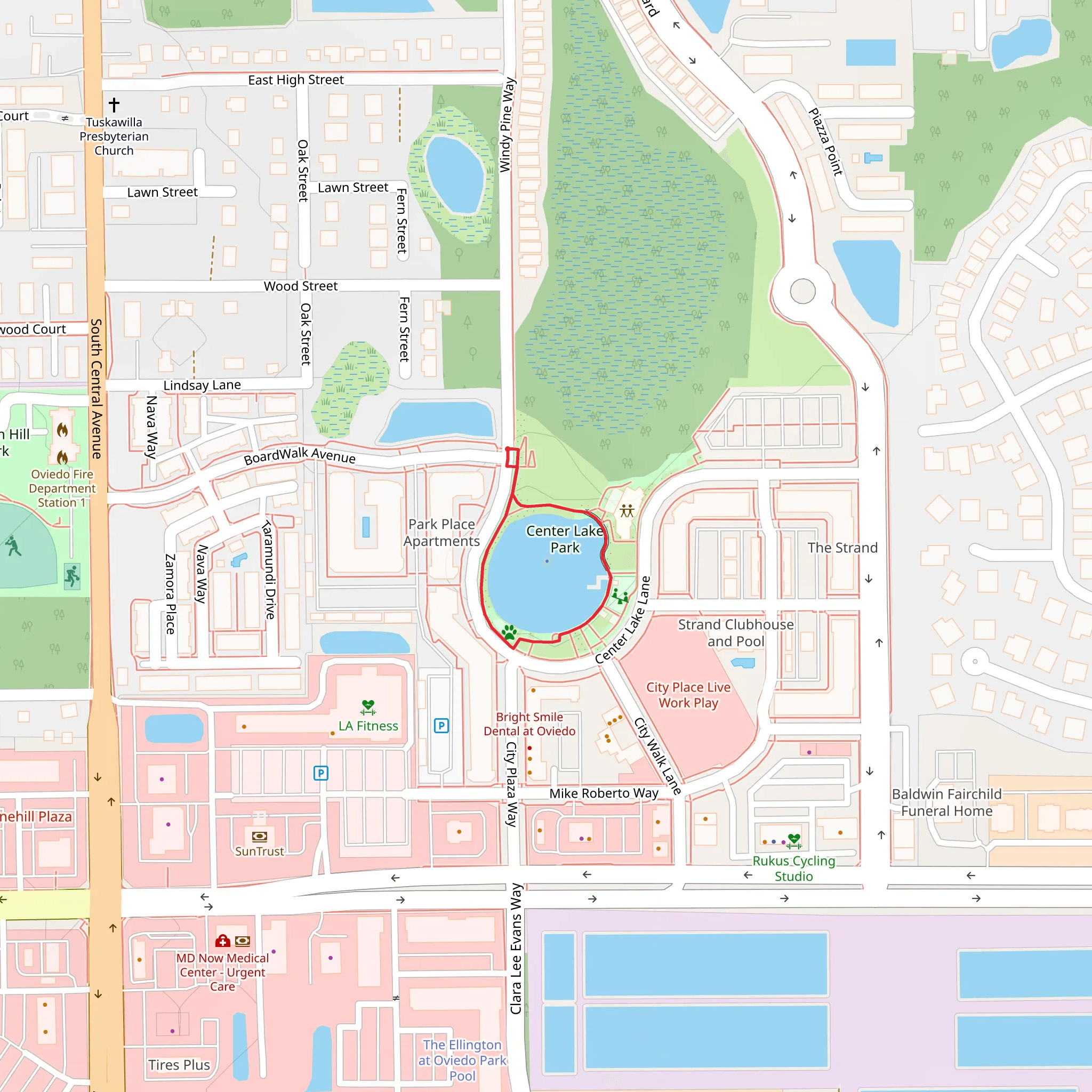 Center Lake Loop mobile static map