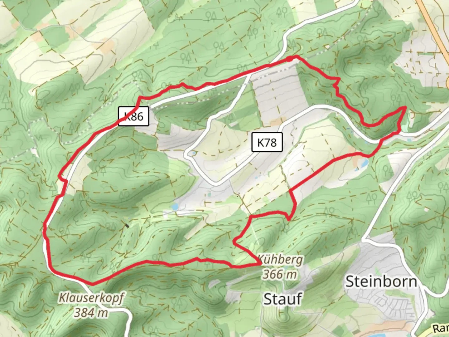 An image depicting the trail Rosenwanderweg and Saar Rhein Main Weg Teil and its surrounding area.
