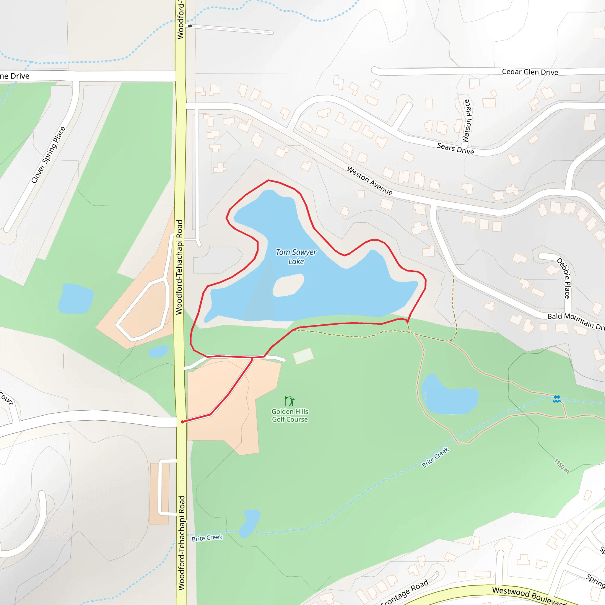 Tom Sawyer Lake Loop mobile static map