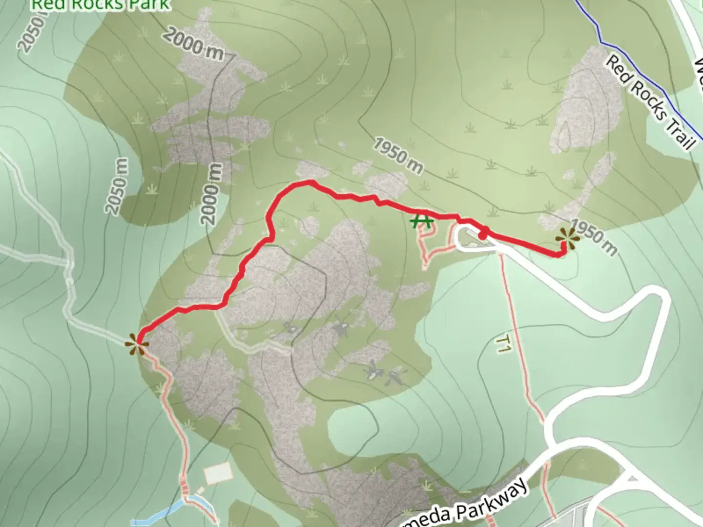 An image depicting the trail Geologic Overlook Trail and its surrounding area.