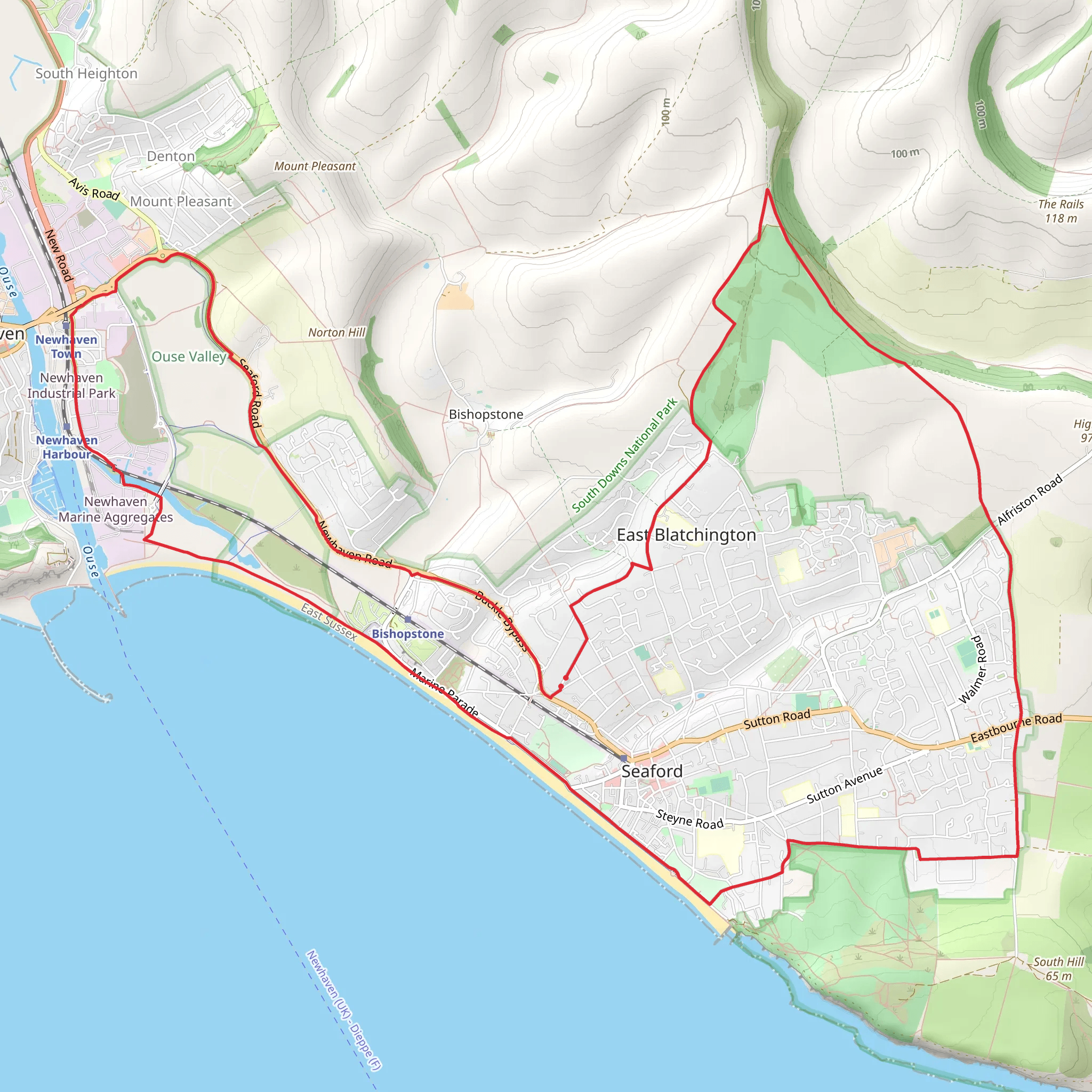 Seaford and Ouse Valley Loop mobile static map