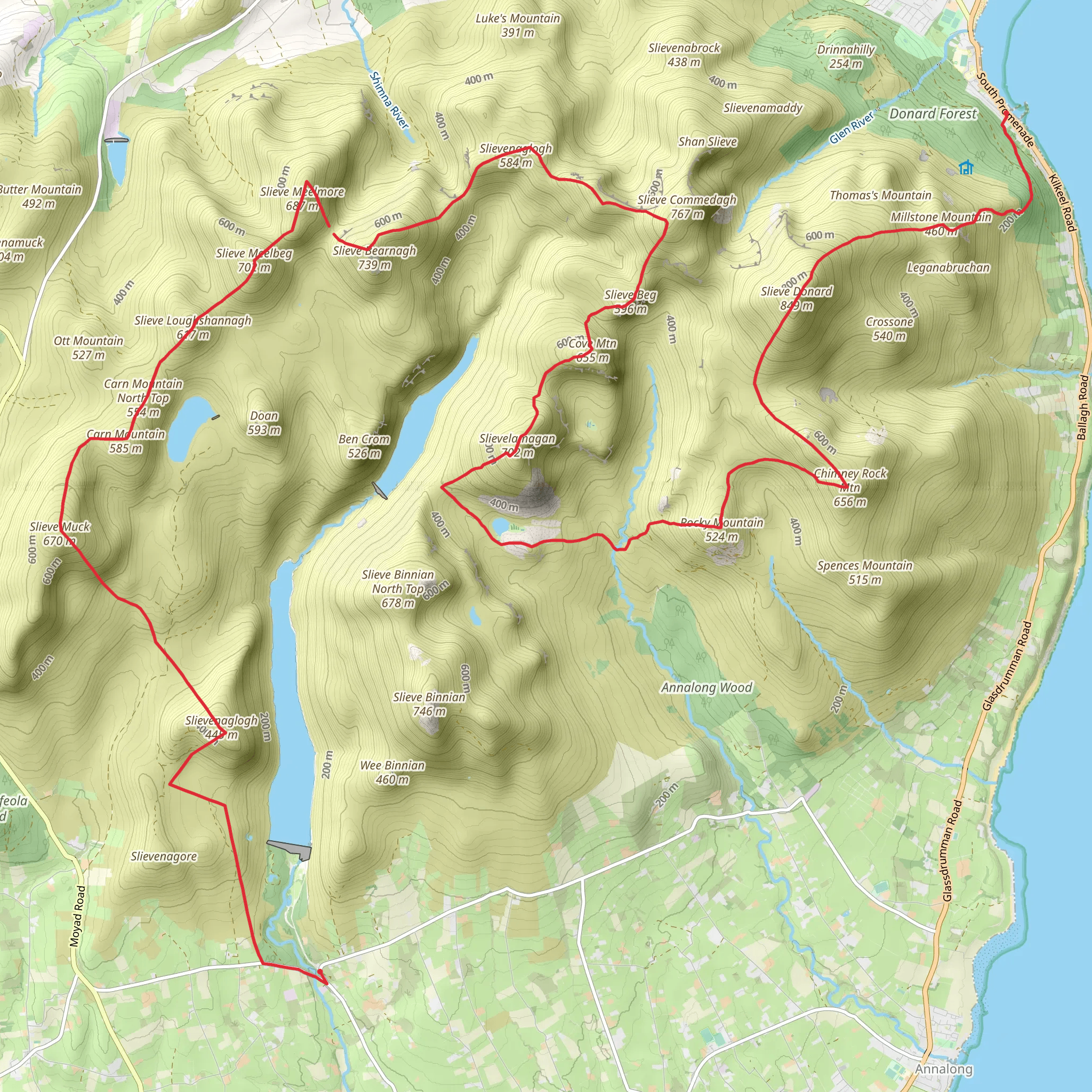 Silent Valley Mountain Park to Millstone Mountain Walk mobile static map