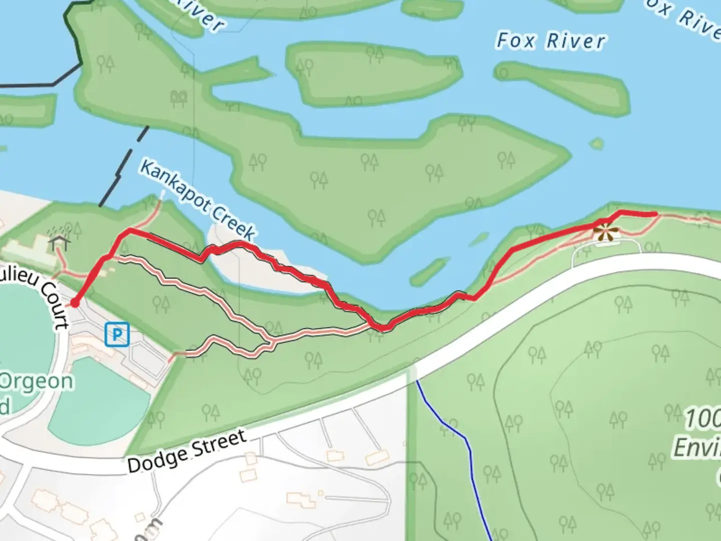 An image depicting the trail Doty Bay Orgeon Field Shore Walk and its surrounding area.