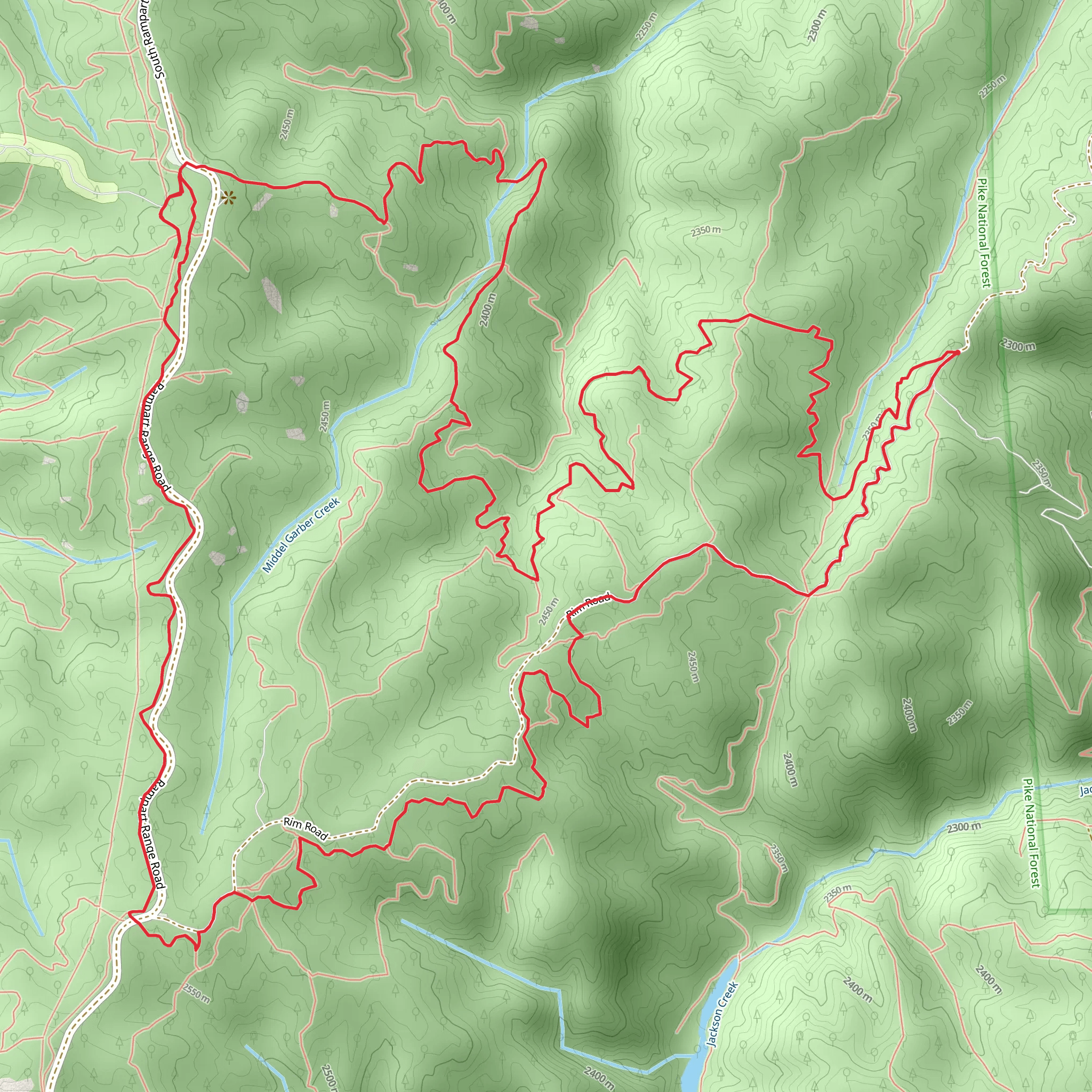 Jackson Creek Road - Overlook Loop Trail mobile static map