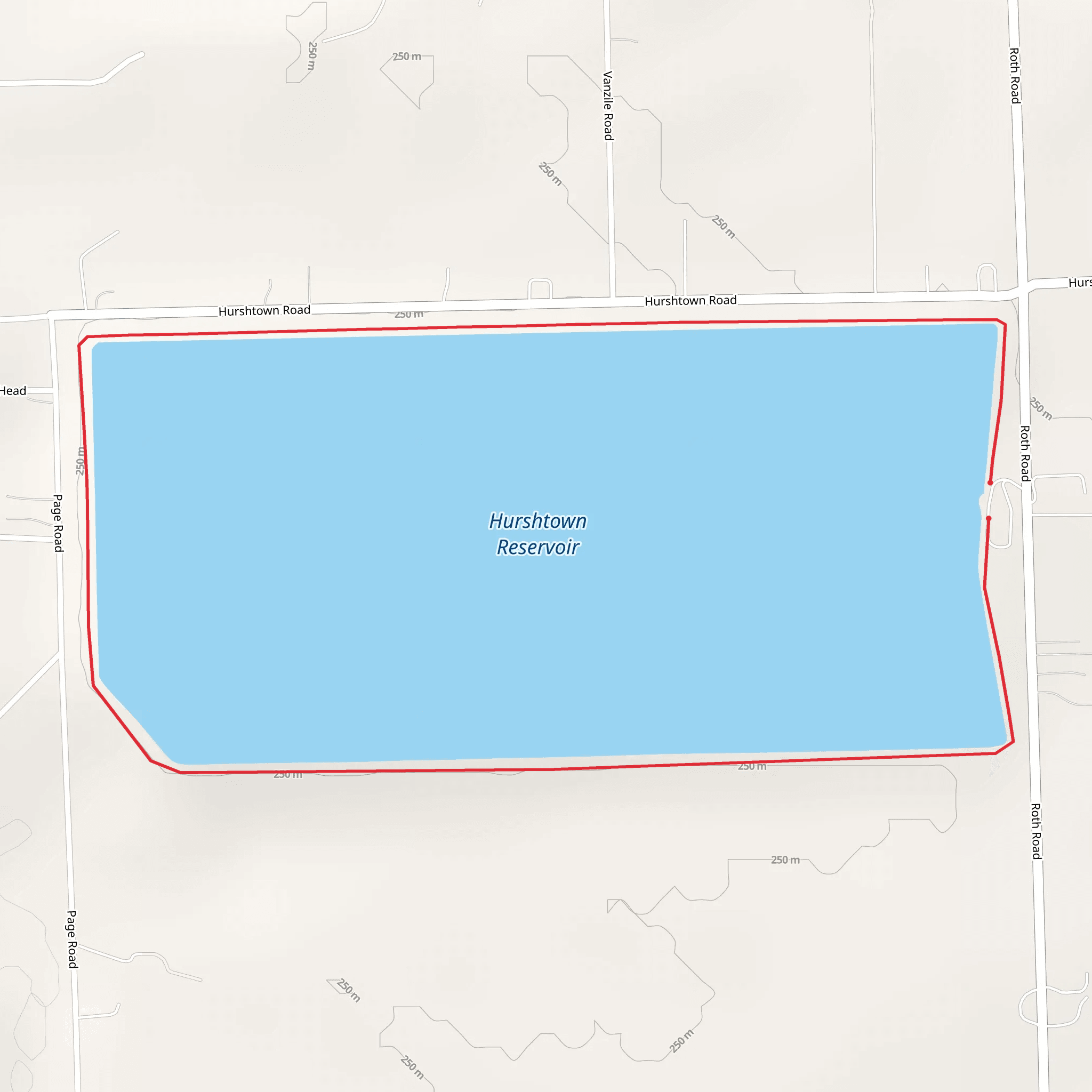 Hurshtown Reservoir Loop mobile static map