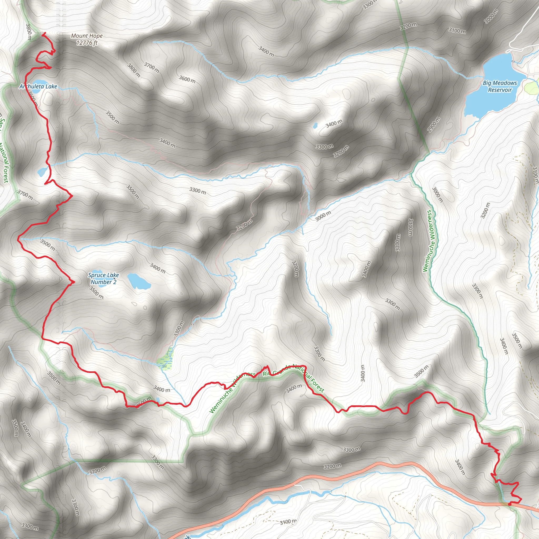 Archuleta Lake via CDT mobile static map