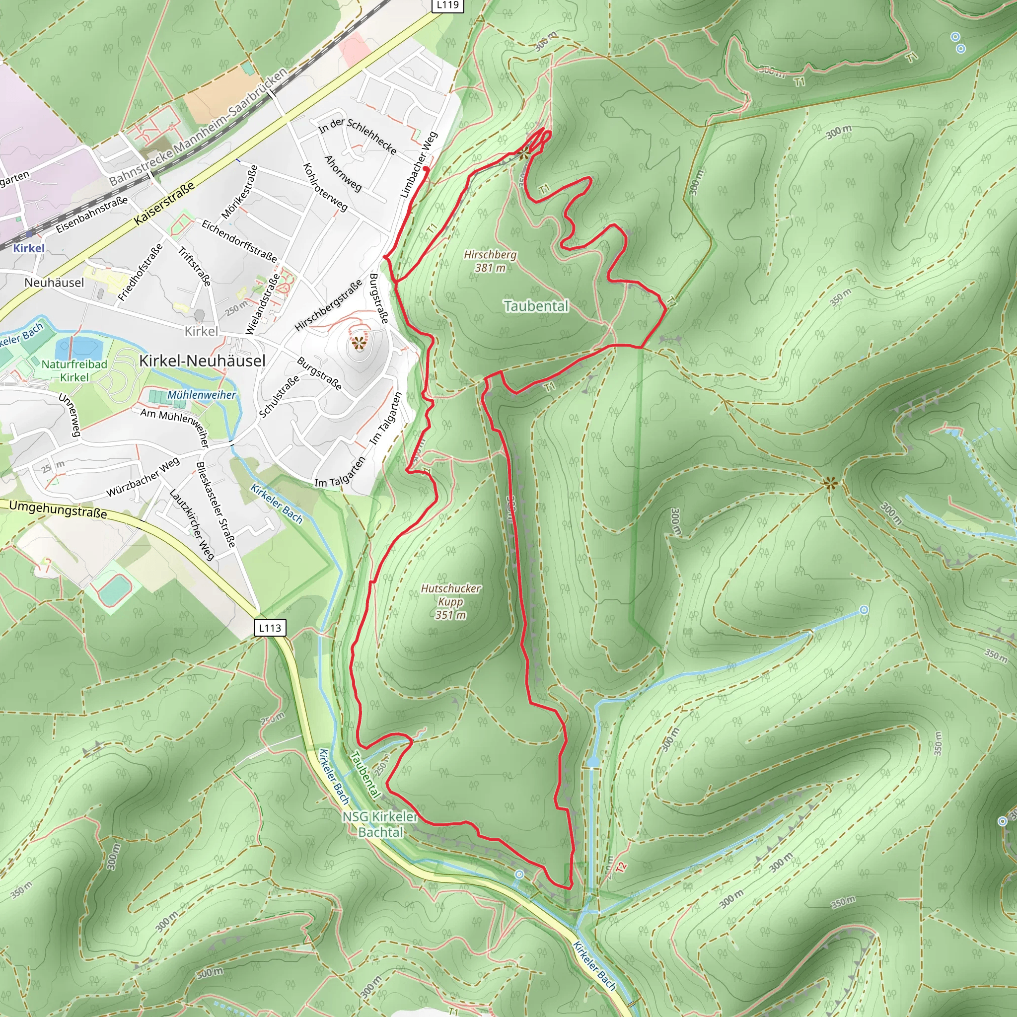 Kirkeler Felsenpfad and Kirkeler Tafeltour mobile static map