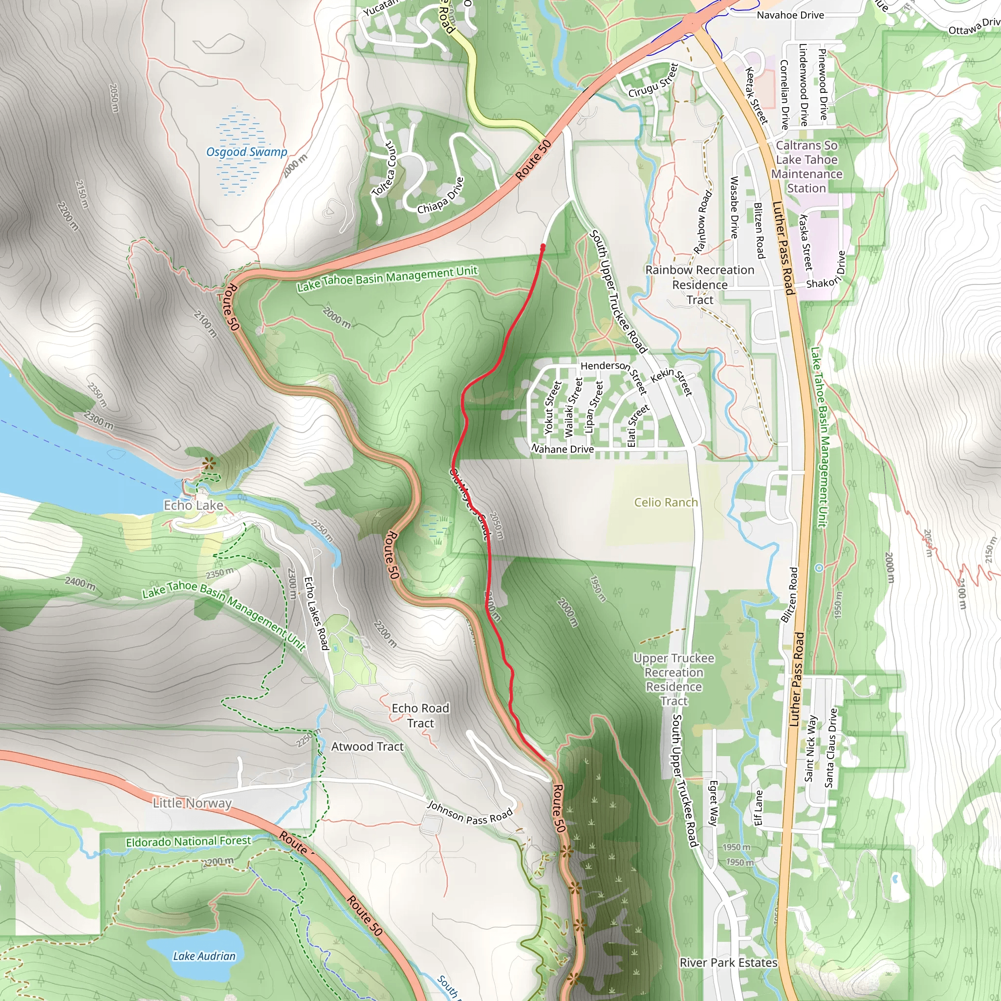 Old Meyers Grade mobile static map