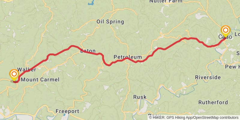 American Discovery Trail - West Virginia stage 22 Map