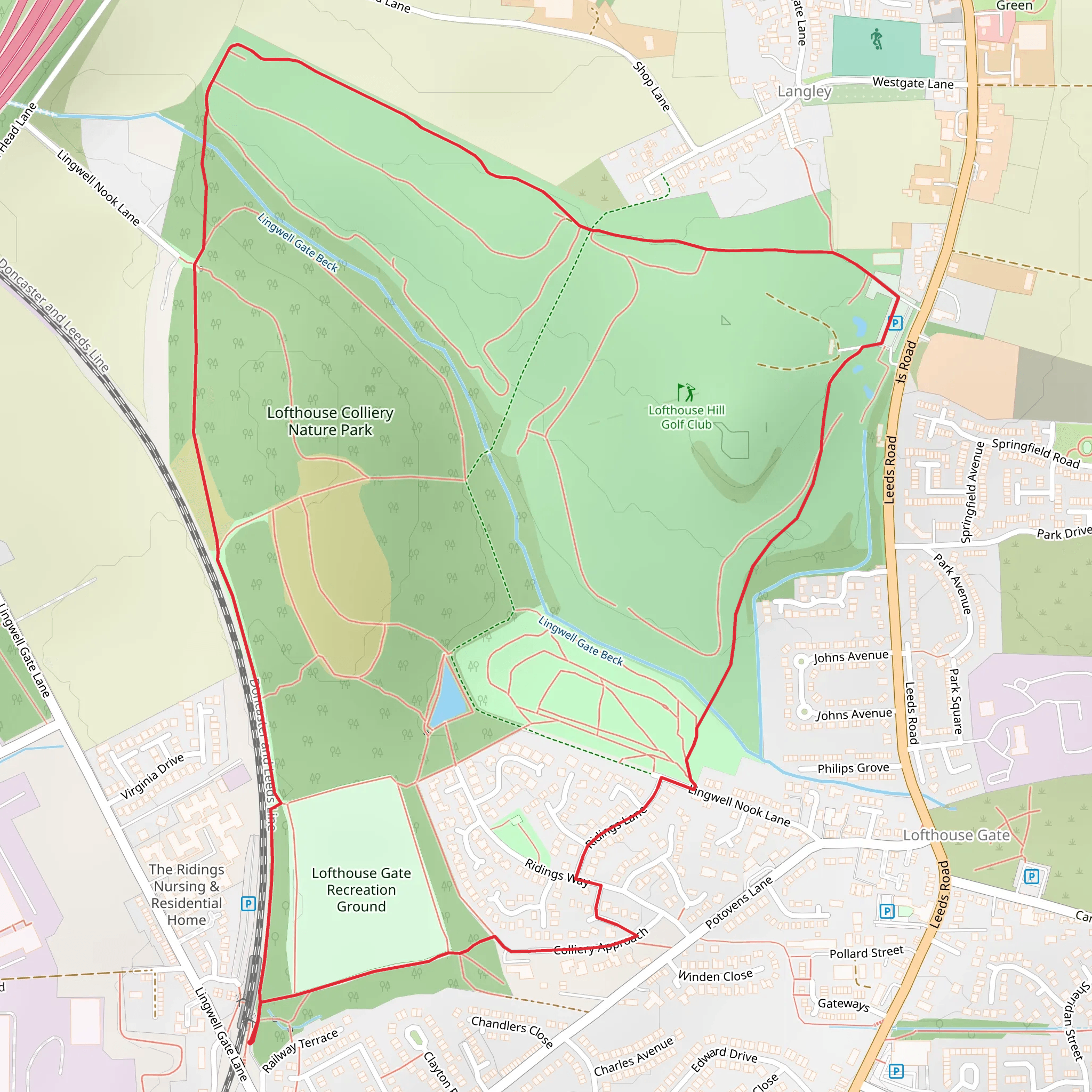 Lofthouse Colliery Nature Park Loop mobile static map
